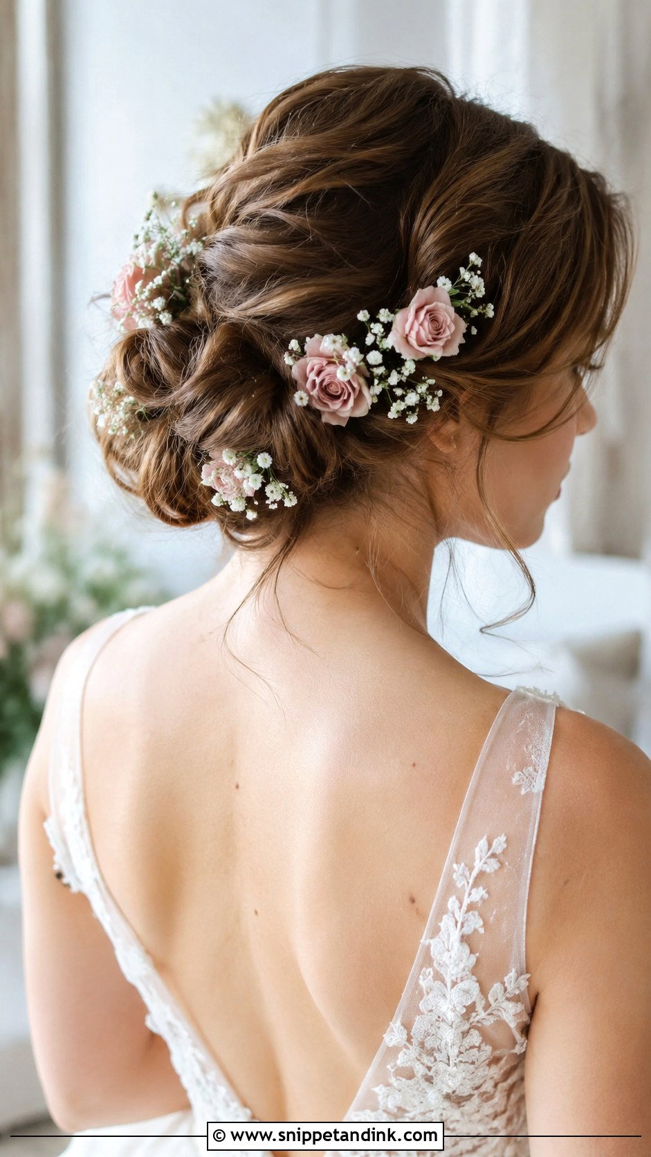 Floral Adorned Updo - Snippet and Ink - 20 Long Hair Bride Hairstyles