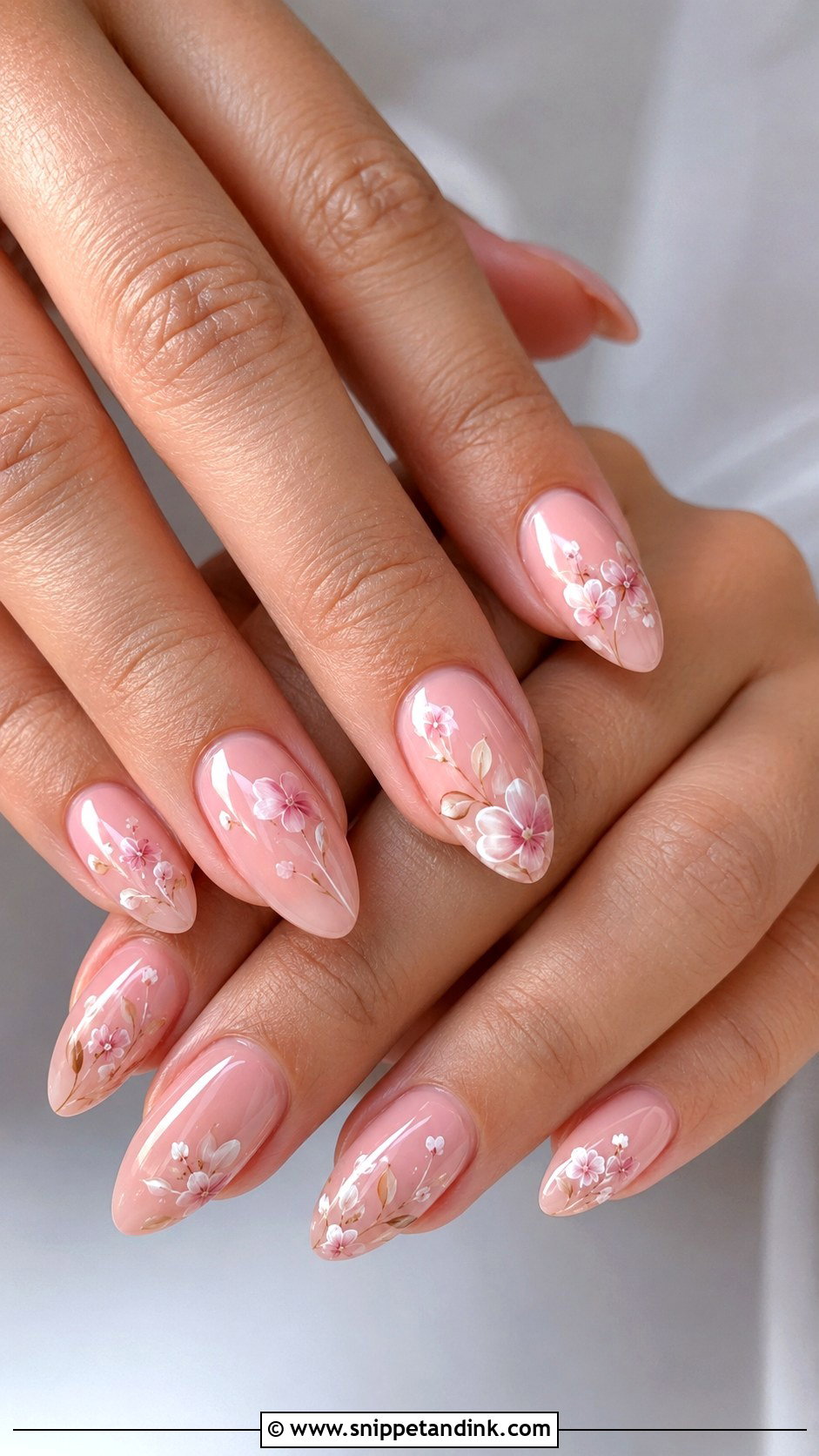 Floral Almond Wedding Nails - Snippet and Ink - 20 Almond Nails for Wedding