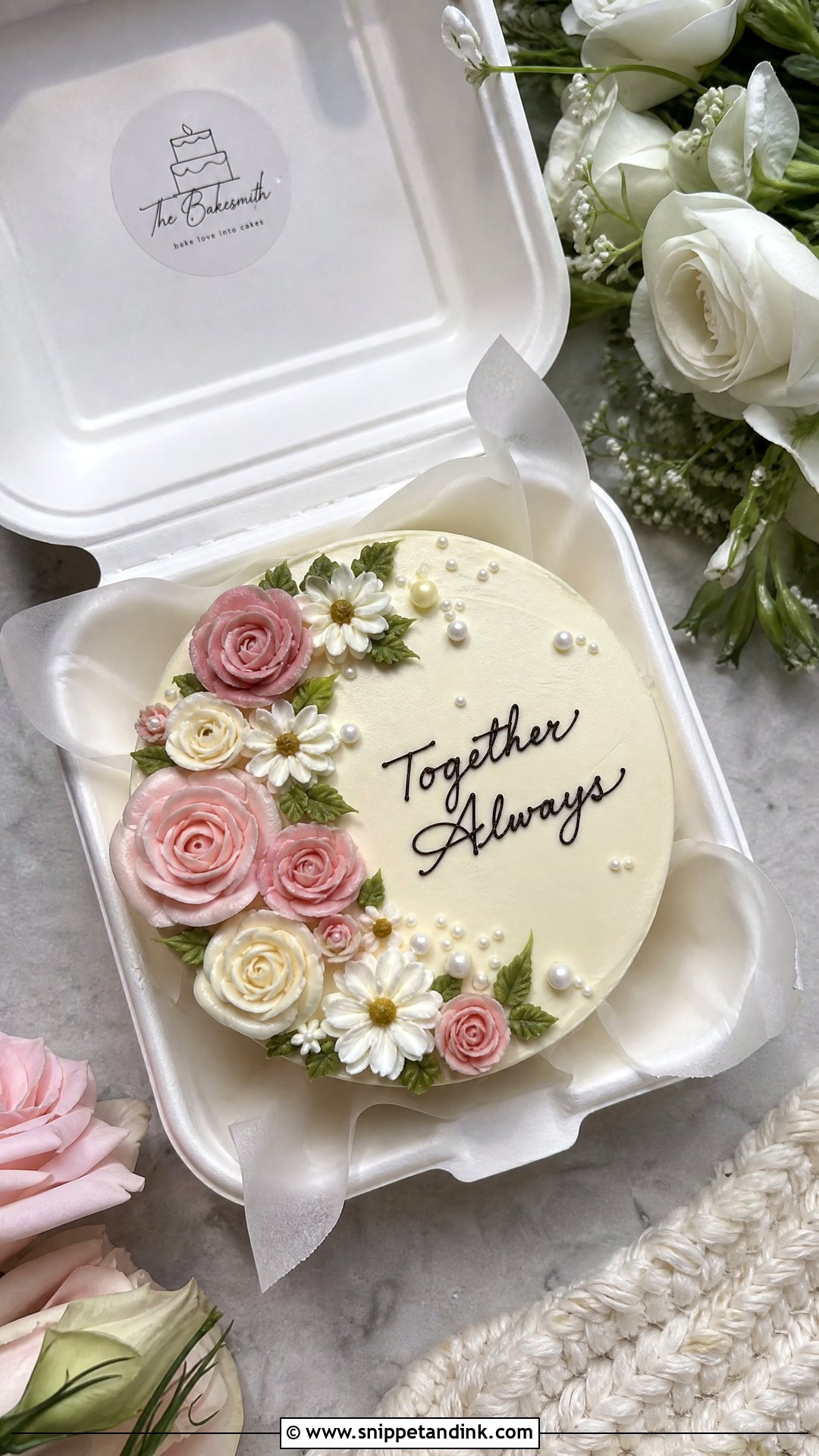 Floral Anniversary Bento Cake - Snippet and Ink - 30 Anniversary Bento Cake Ideas