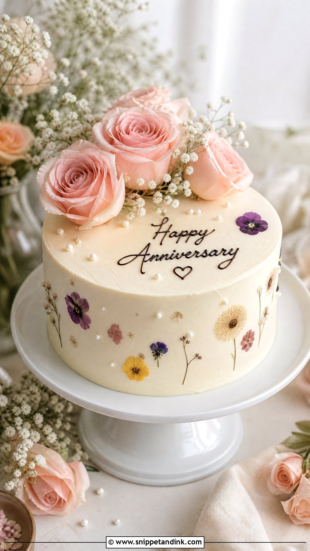 Floral Anniversary Cake - Snippet and Ink - 25 Love Anniversary Cake Ideas