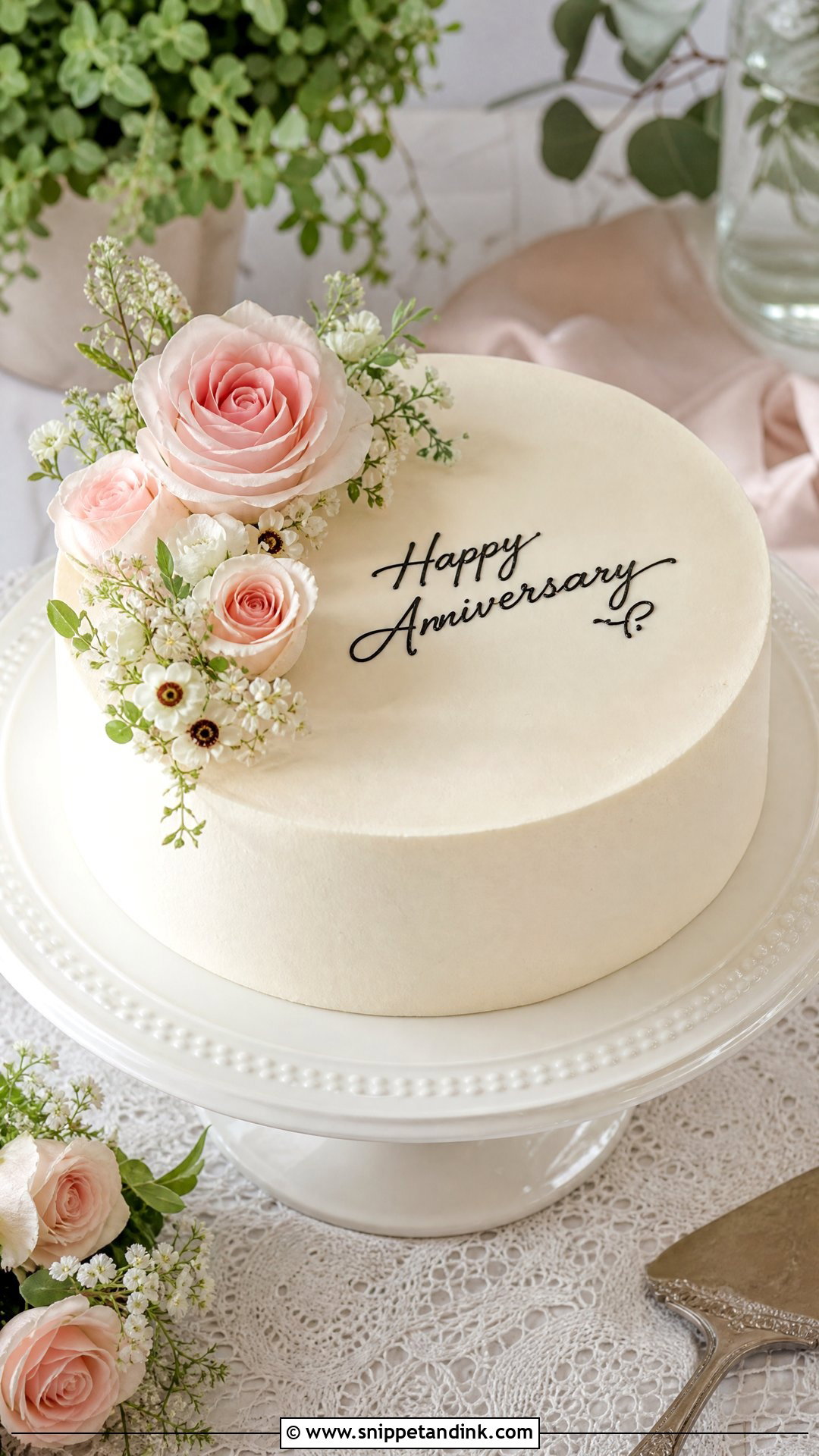 Floral Anniversary Cake - Snippet and Ink - 25 Simple Anniversary Cake Ideas