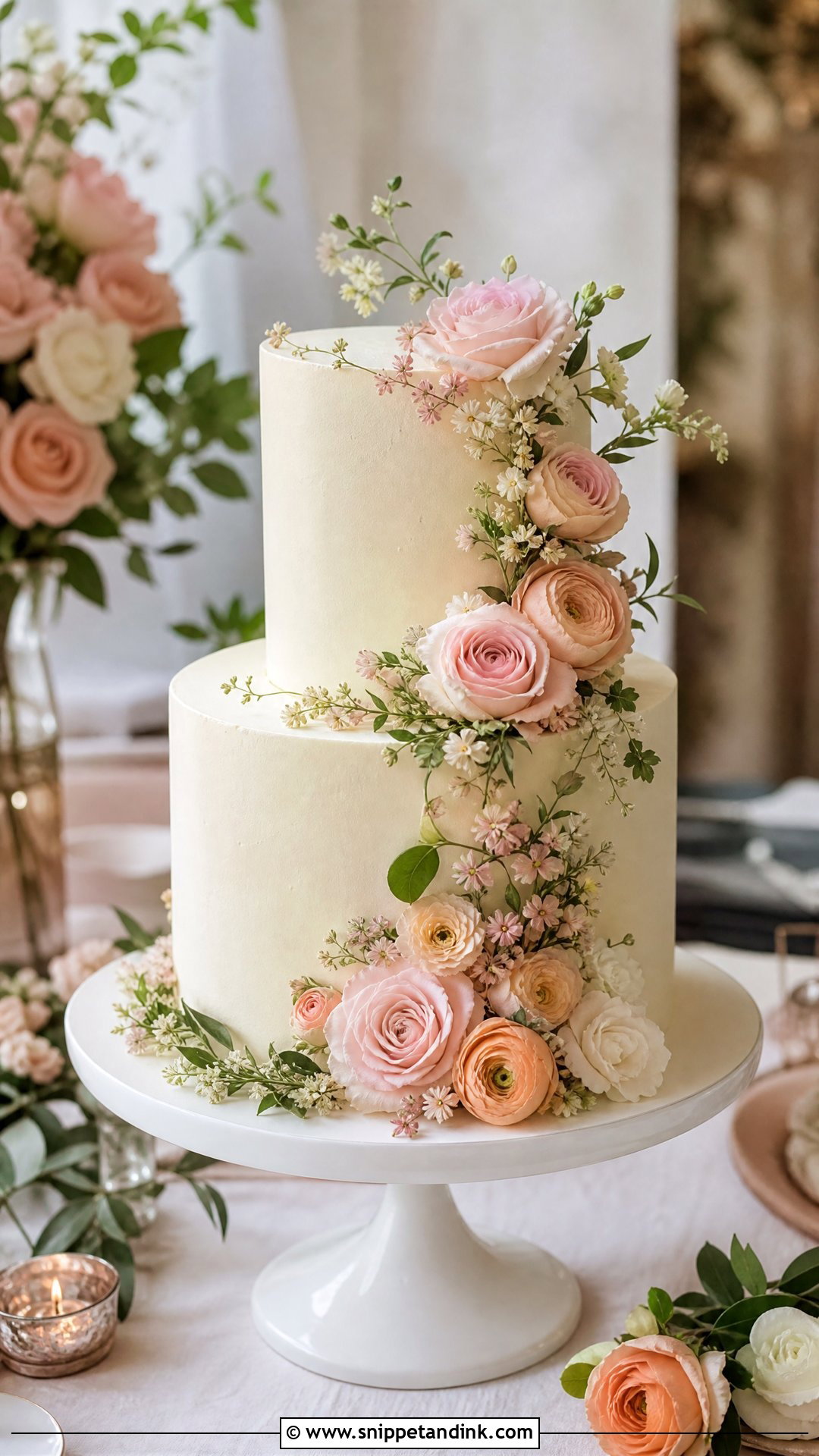 Floral Anniversary Cake - Snippet and Ink - 25 Unique Wedding Anniversary Cake Ideas