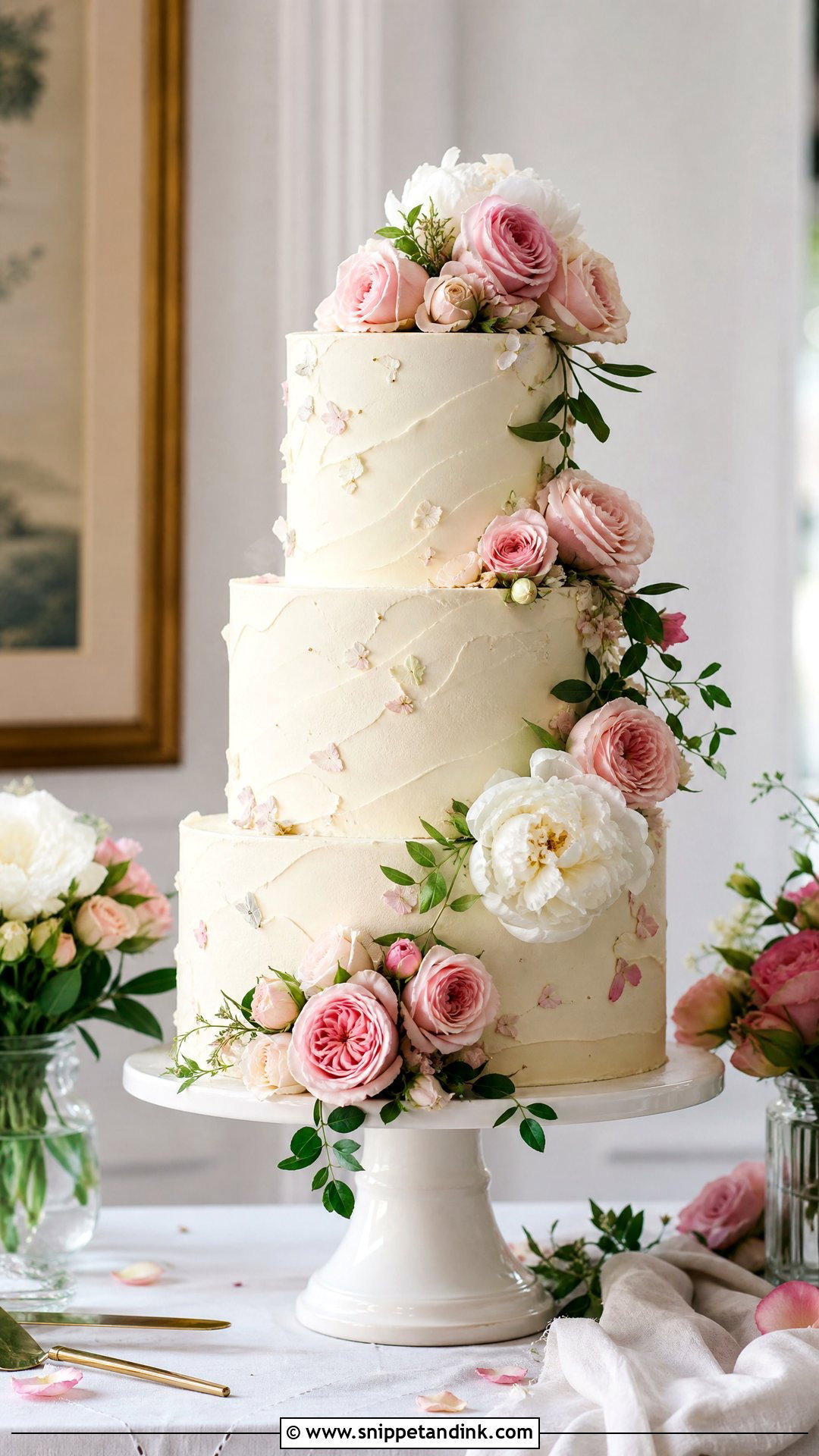 Floral Anniversary Cake - Snippet and Ink - 30 Marriage Anniversary Cake Ideas