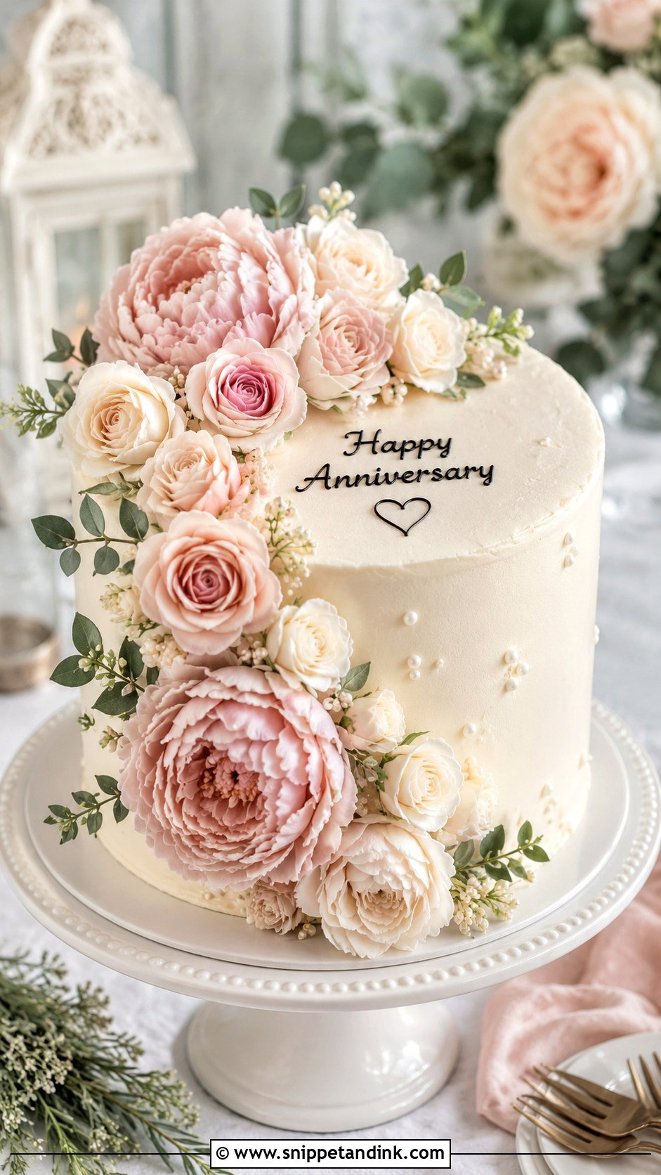Floral Anniversary Cake - Snippet and Ink - 20 Anniversary Cake Photo Ideas
