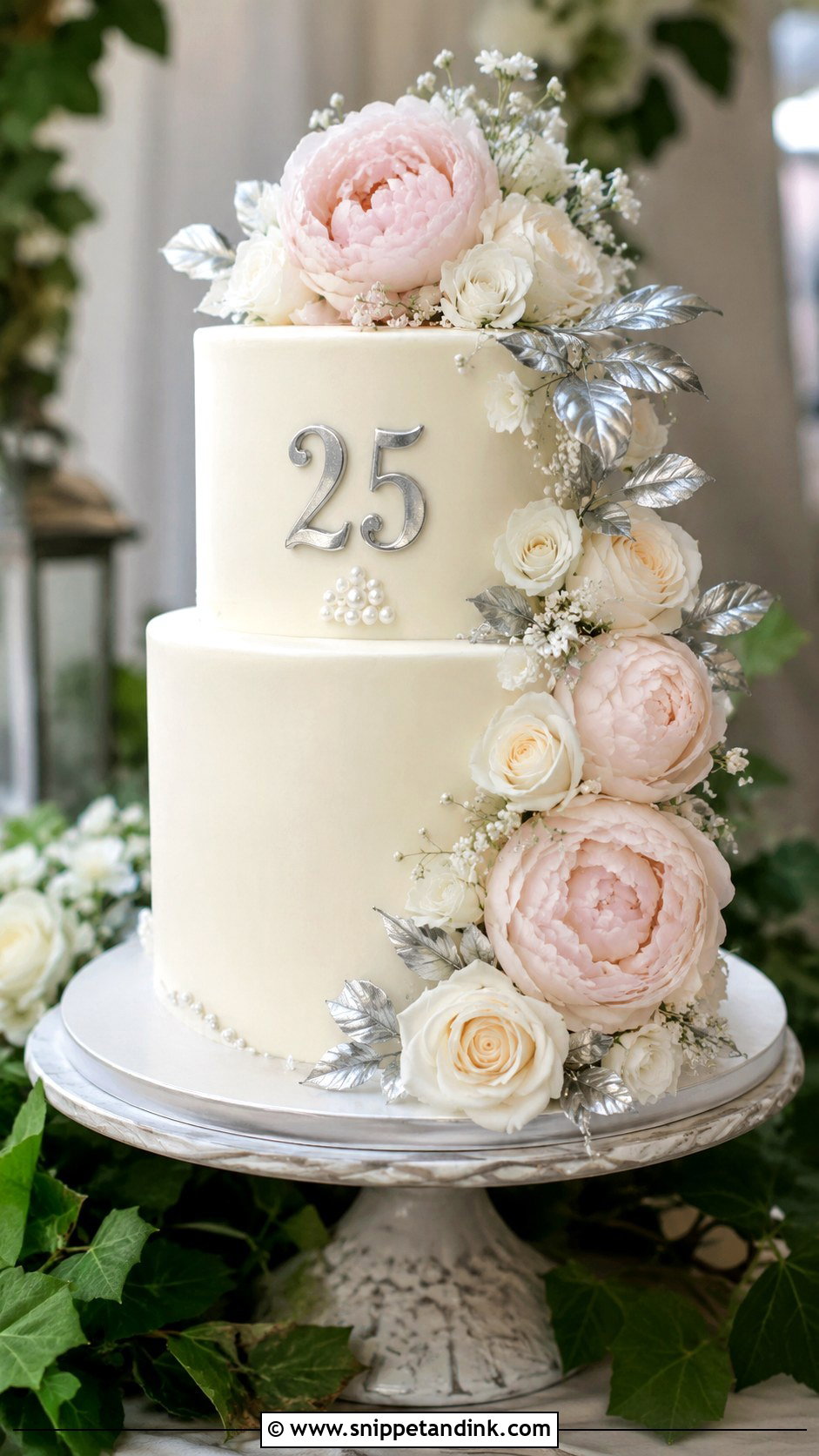 Floral Anniversary Cake - Snippet and Ink - 20 Cakes for 25th Anniversary