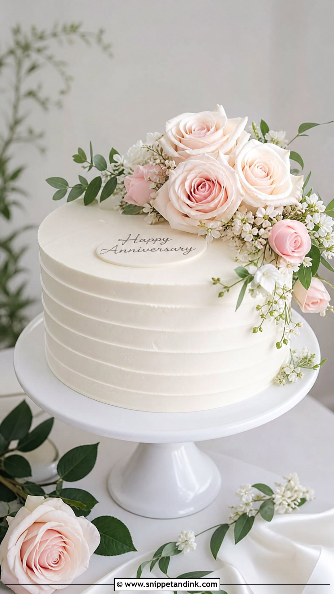 Floral Anniversary Cake - Snippet and Ink - 20 Simple Wedding Anniversary Cake Ideas