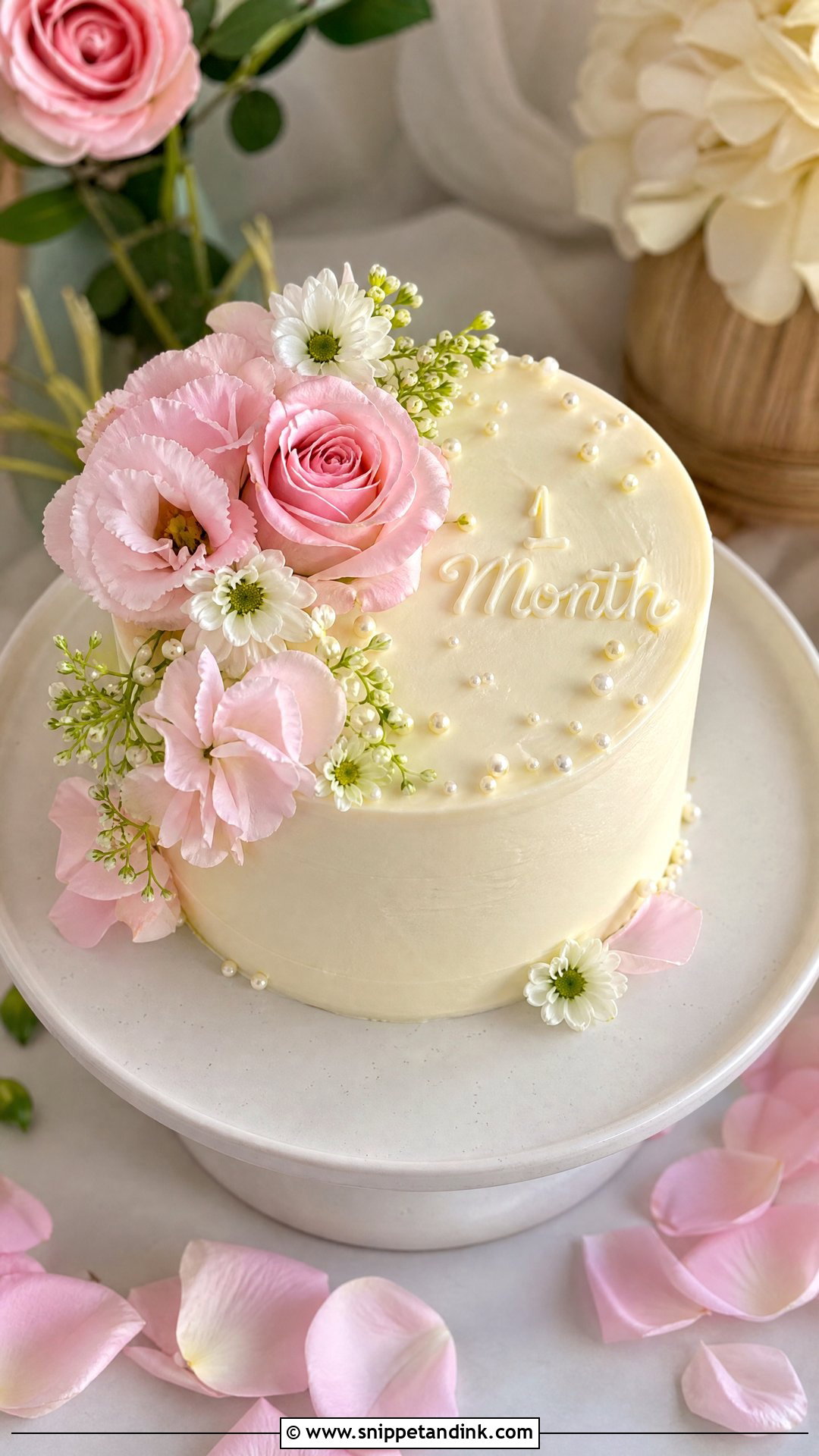Floral Anniversary Cake - Snippet and Ink - 25 1 Month Anniversary Cake Ideas