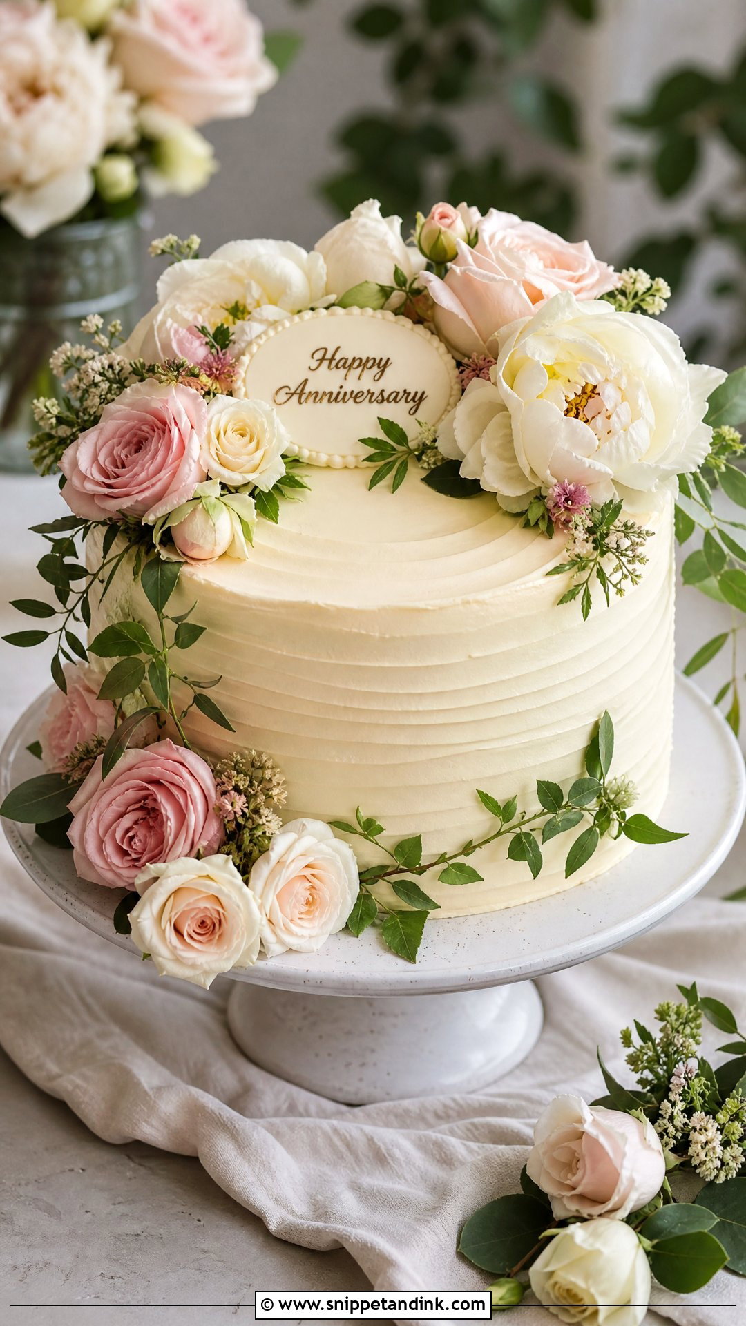 Floral Anniversary Cake - Snippet and Ink - 25 Happy Wedding Anniversary Cake Ideas