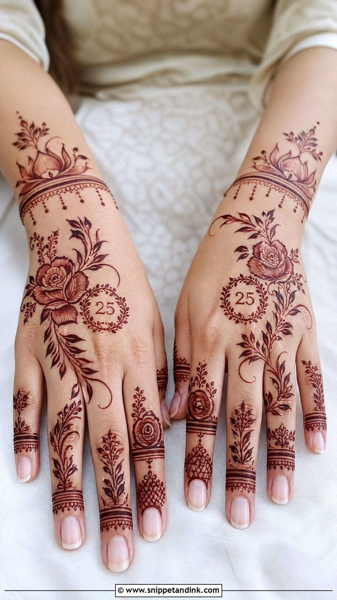 Floral Anniversary Mehndi Design - Snippet and Ink - 20 25 Anniversary Mehndi Design Ideas