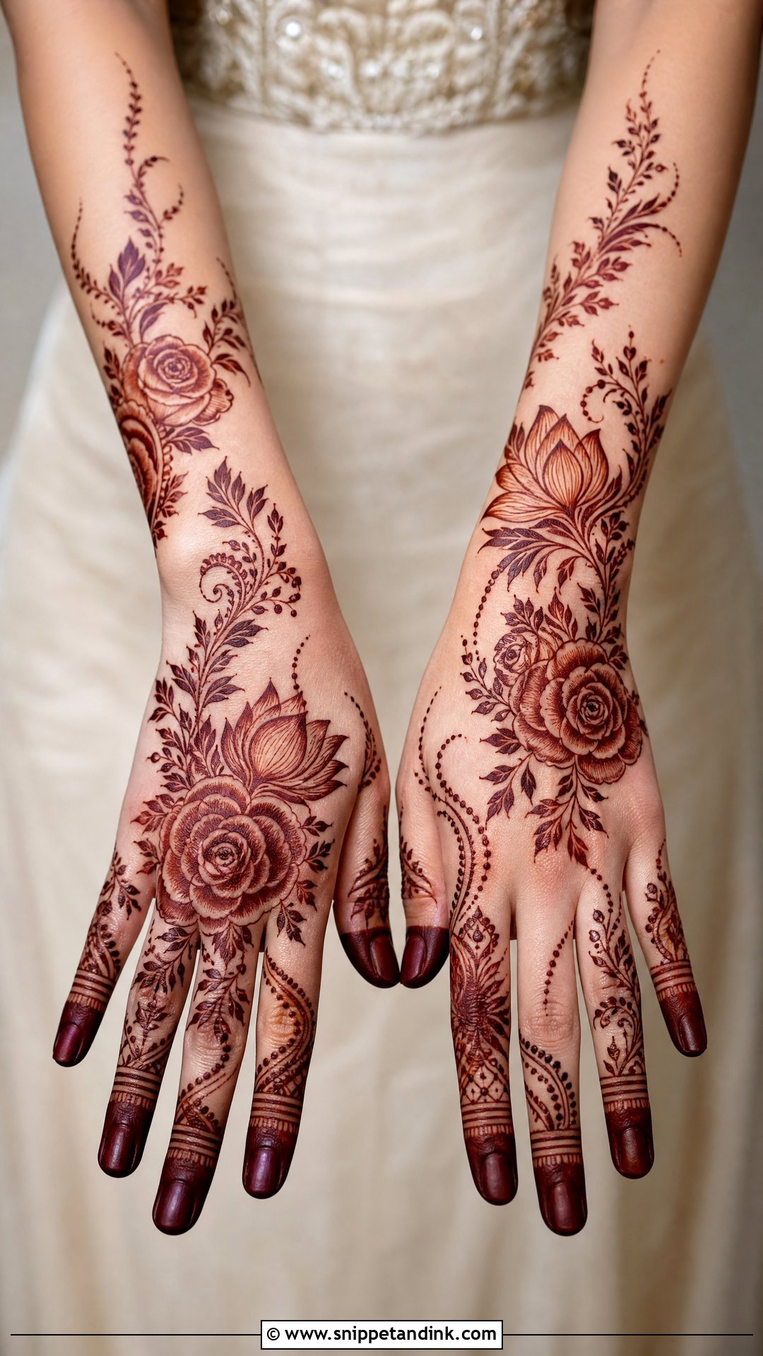Floral Arabic Bridal Mehndi Design - Snippet and Ink - 25 Arabic Wedding Mehndi Designs