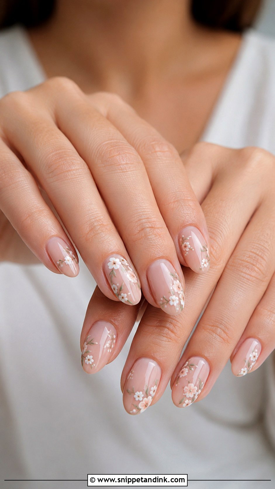 Floral BIAB Wedding Nails - Snippet and Ink - 20 Wedding Nails BIAB