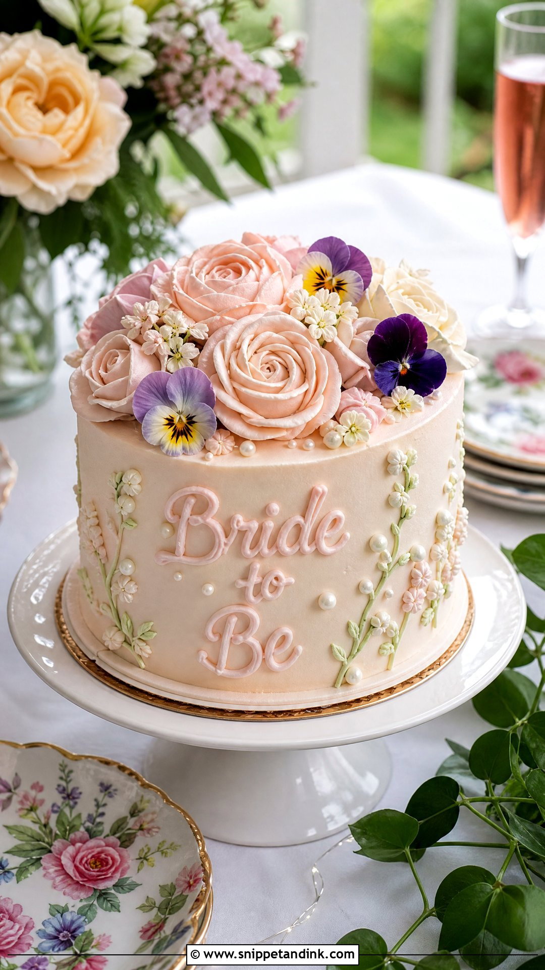 Floral Bachelorette Cake - Snippet and Ink - 25 Bachelorette Cake Ideas for Wedding