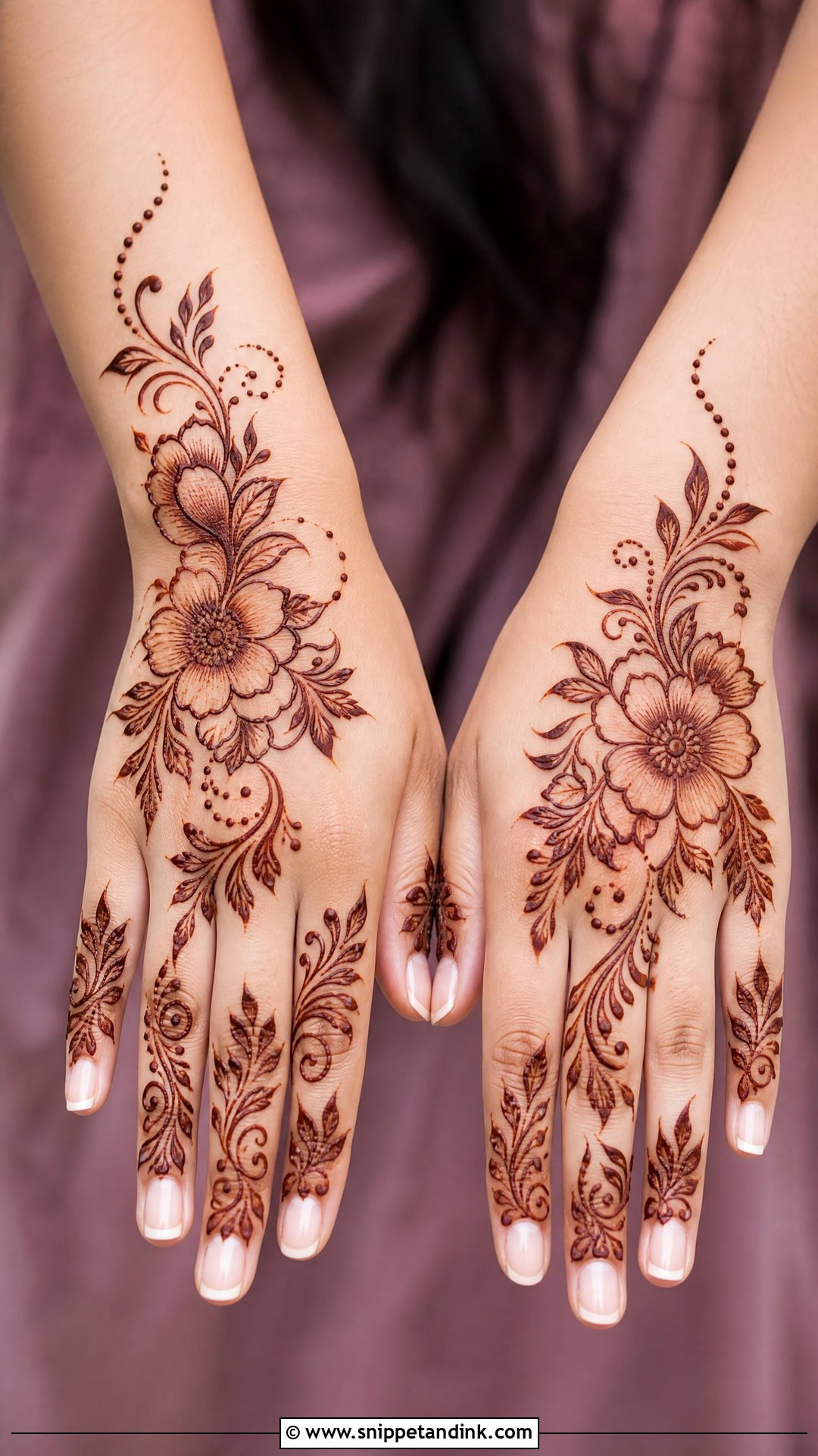 Floral Back Hand Mehndi Design - Snippet and Ink - 35 Stylish Back Hand Mehndi Designs