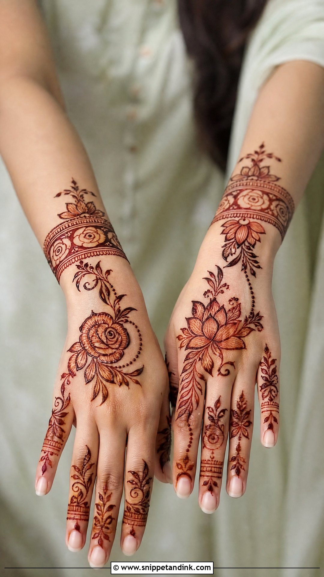 Floral Banch Mehndi Design - Snippet and Ink - 30 Banch Mehndi Design Ideas