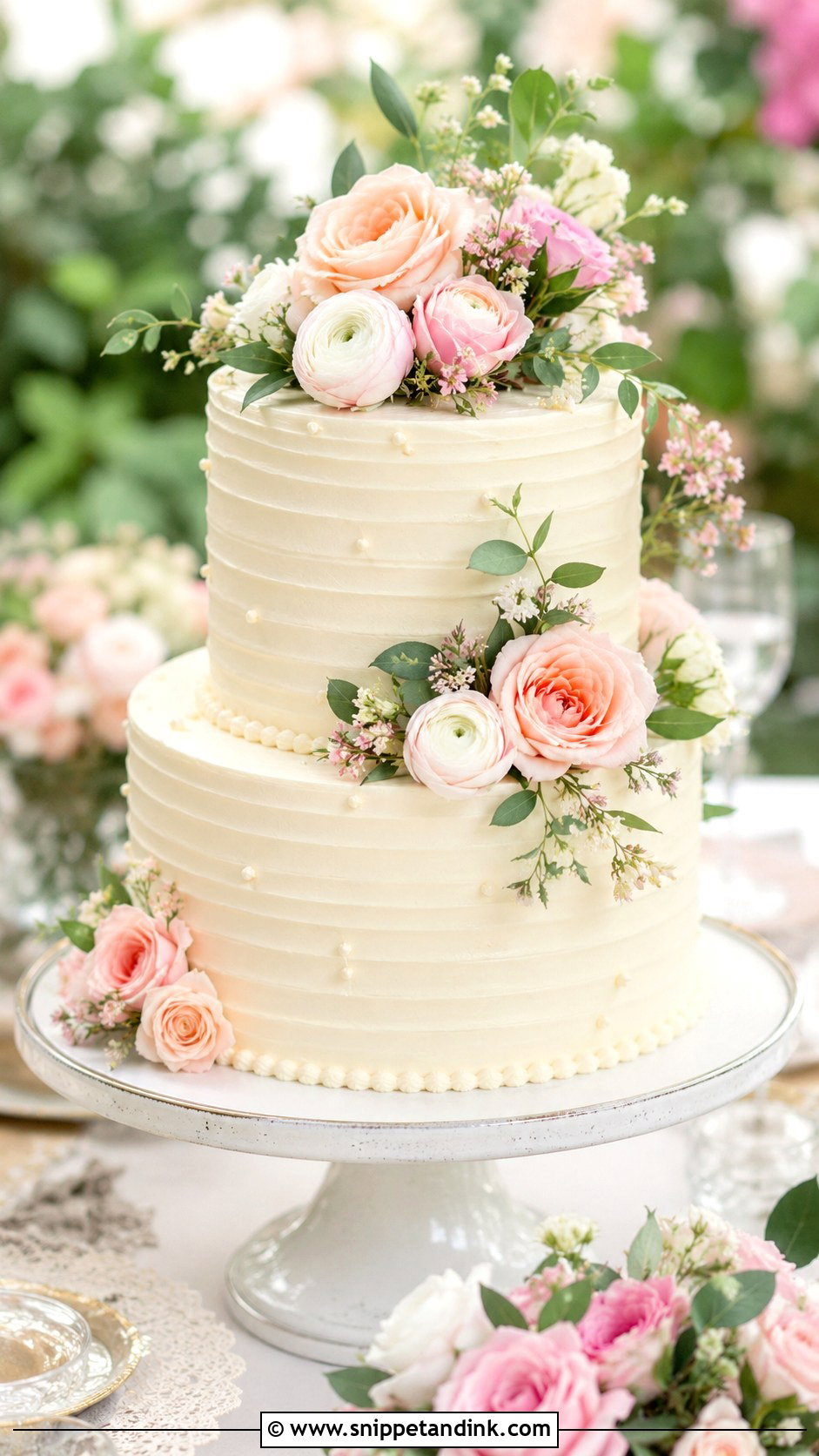 Floral Biscuit Wedding Cake - Snippet and Ink - 20 Biscuit Cake Decoration Ideas for Wedding
