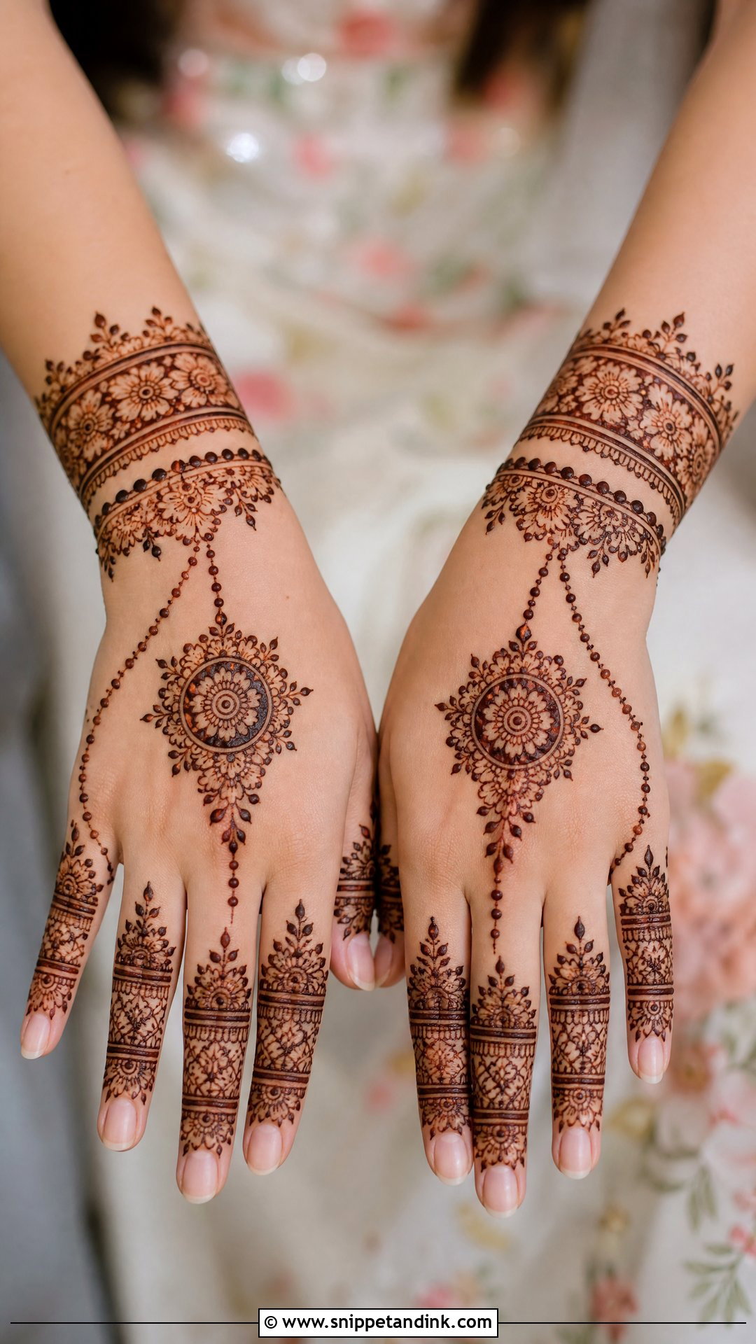 Floral Bracelet Bridal Mehndi Design - Snippet and Ink - 20 Floral Bridal Mehndi Designs