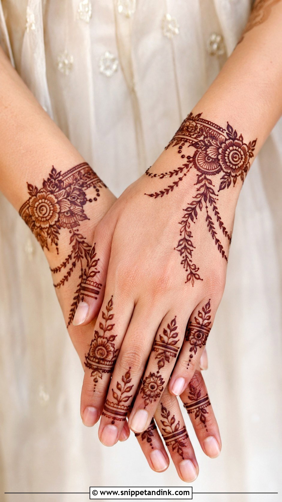 Floral Bracelet Mehndi Design - Snippet and Ink - 35 Floral Mehndi Designs