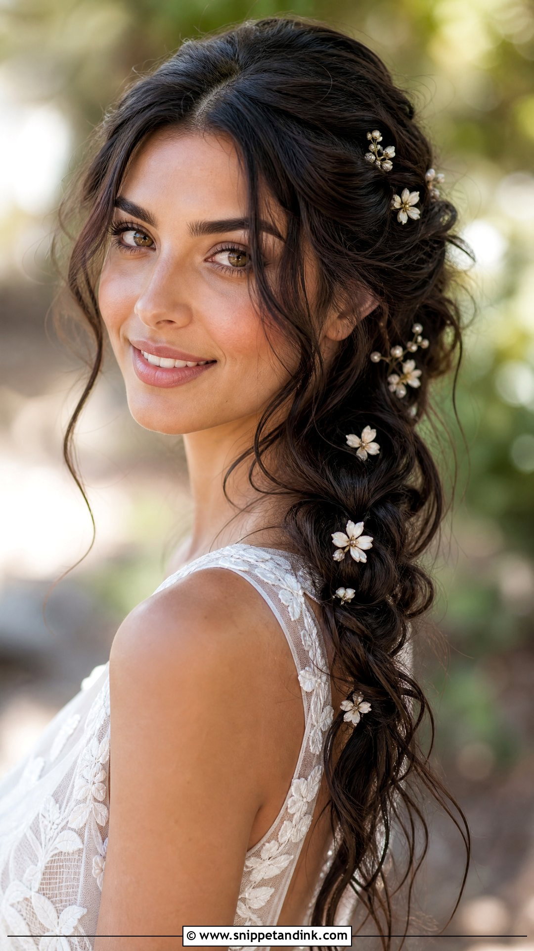Floral Braid Bridal Hairstyle For Long Face - Snippet and Ink - 15 Bridal Hairstyle for Long Face Ideas