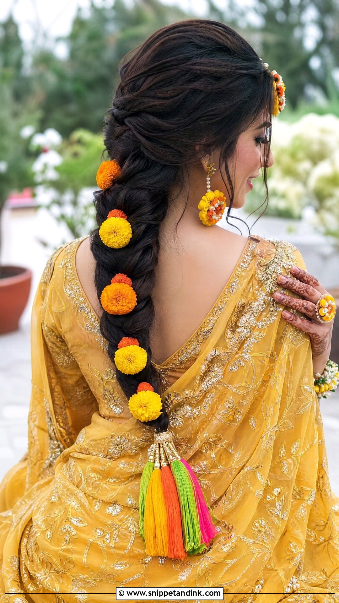 Floral Braid With Paranda - Snippet and Ink - 15 Hair Accessories for Women Indian Wedding Ideas