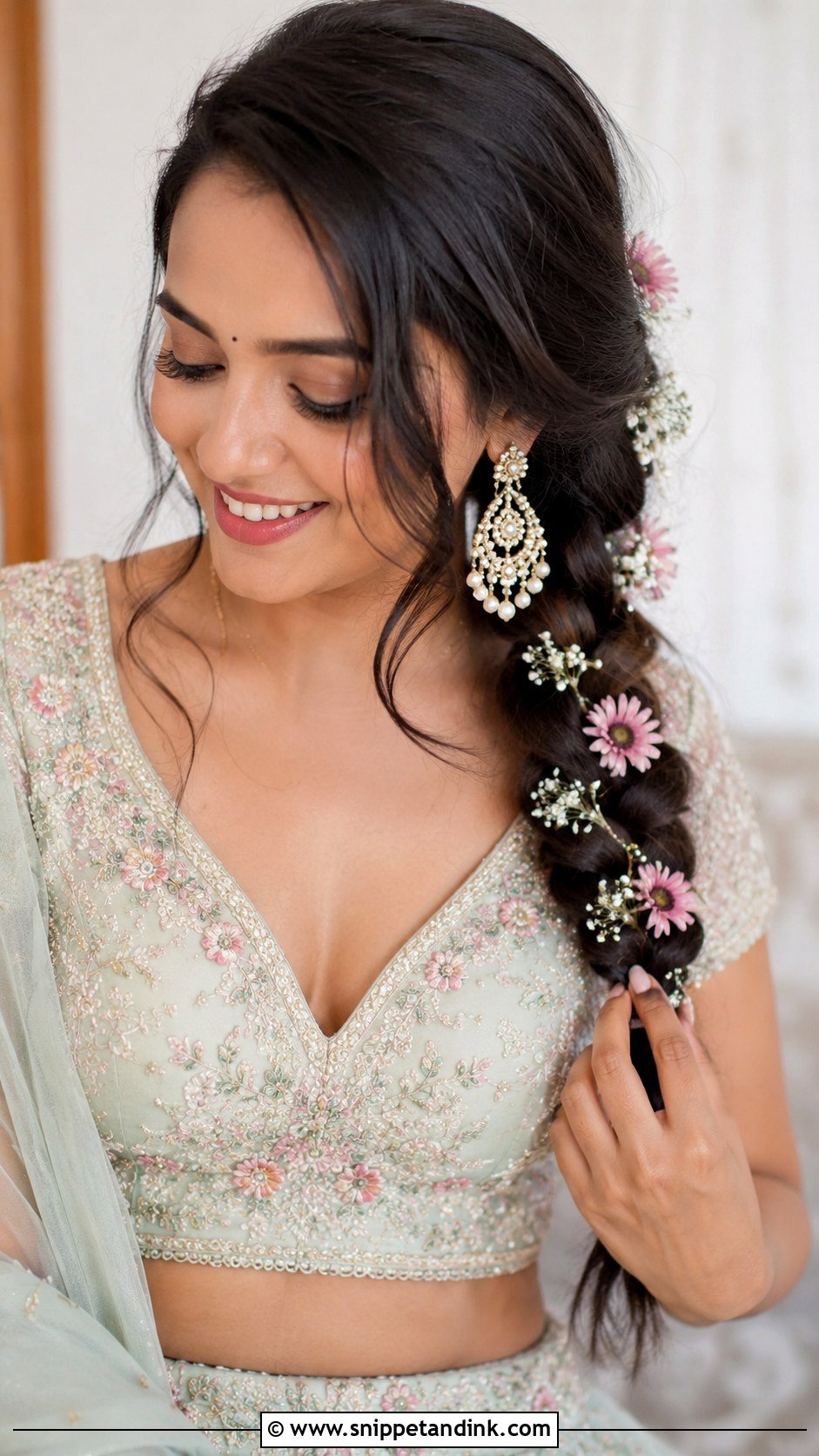 Floral Braid for Marriage Function - Snippet and Ink - 25 Hairstyles for Marriage Function