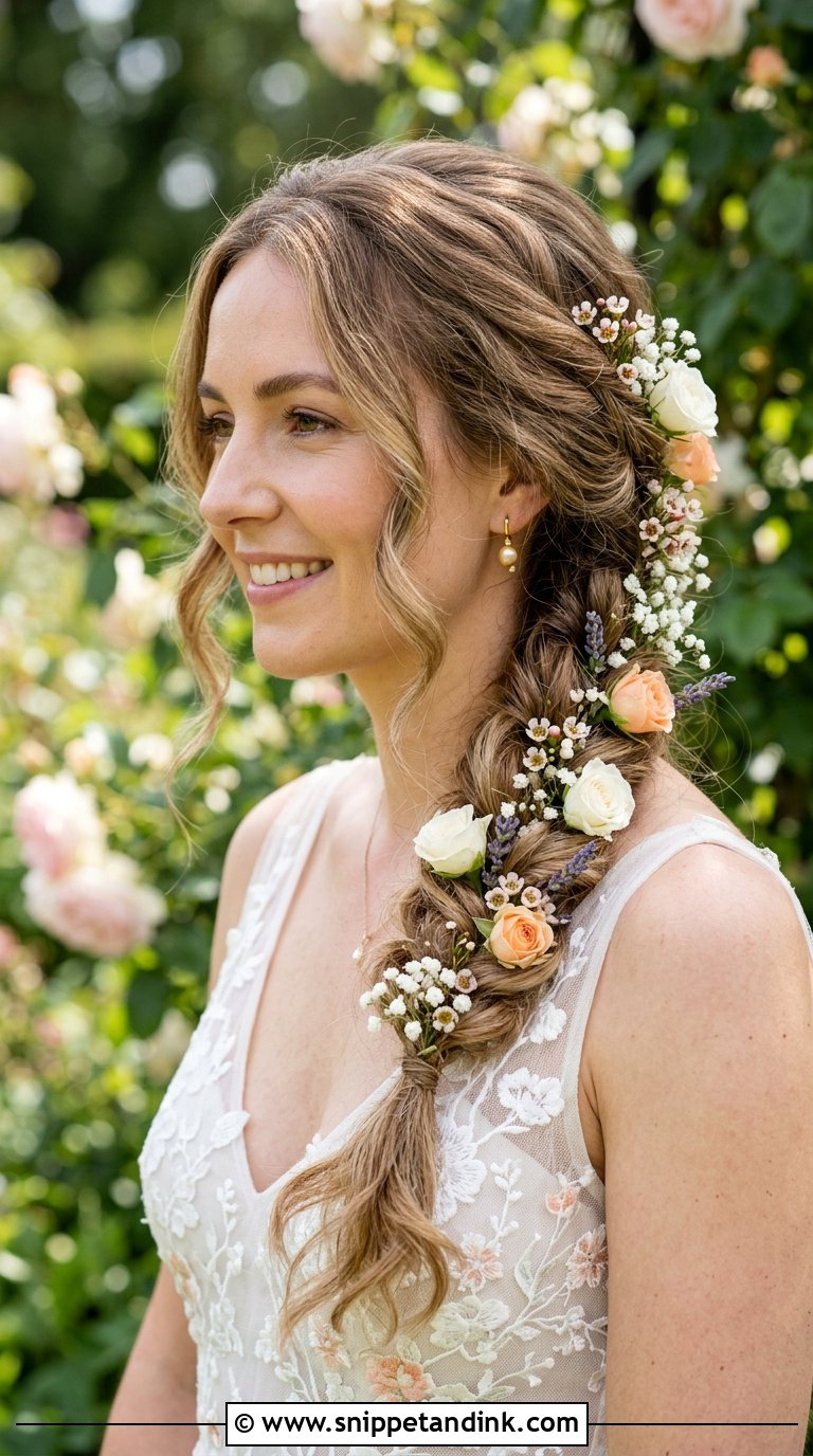 Floral Braid for Wedding - Snippet and Ink - 20 Braids Hairstyles for Wedding