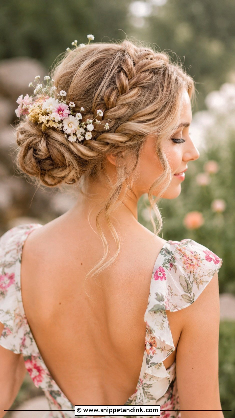 Floral Braided Updo - Snippet and Ink - 35 Engagement Hairstyles