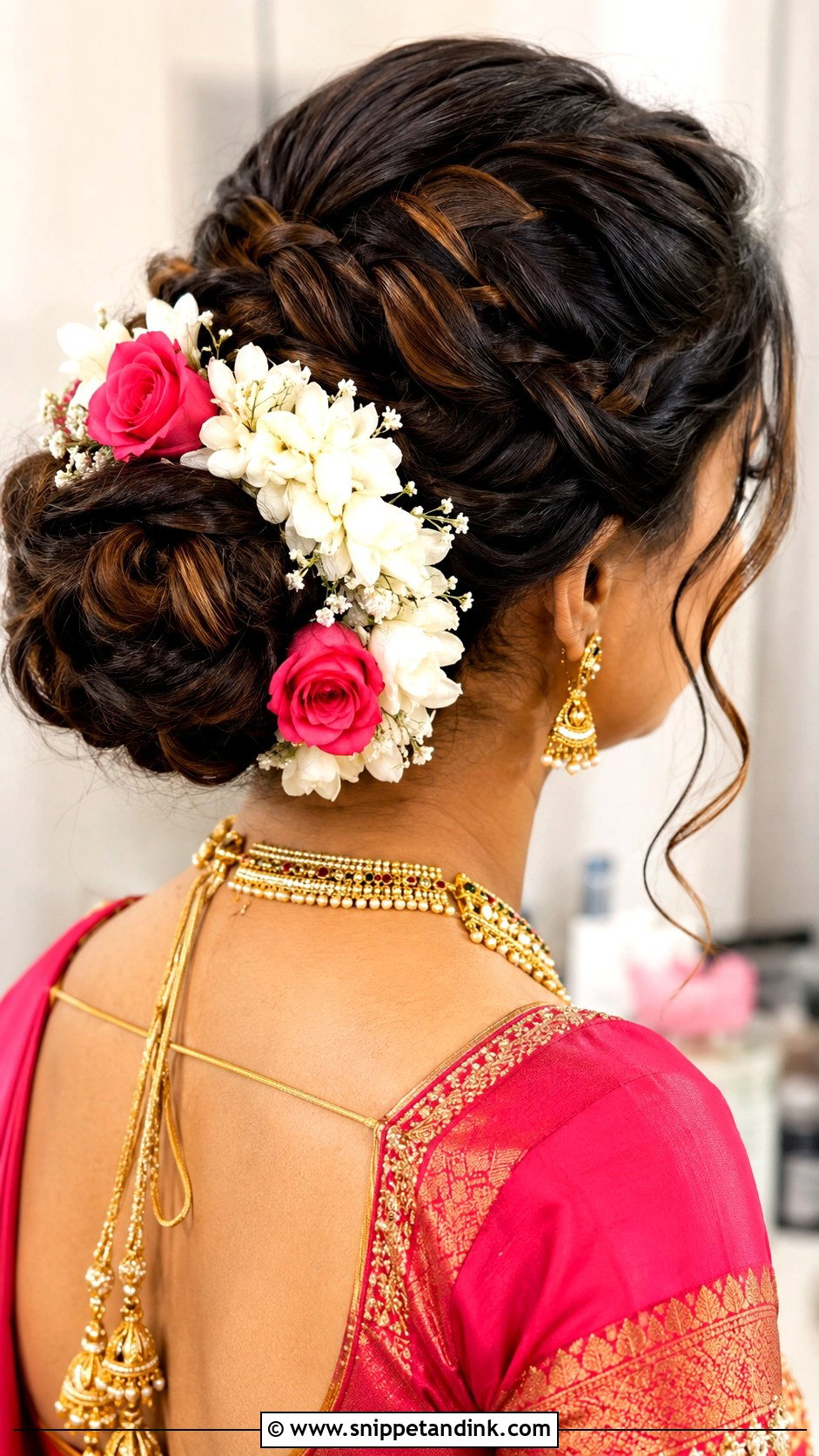 Floral Braided Updo - Snippet and Ink - 25 Asian Wedding Hairstyles