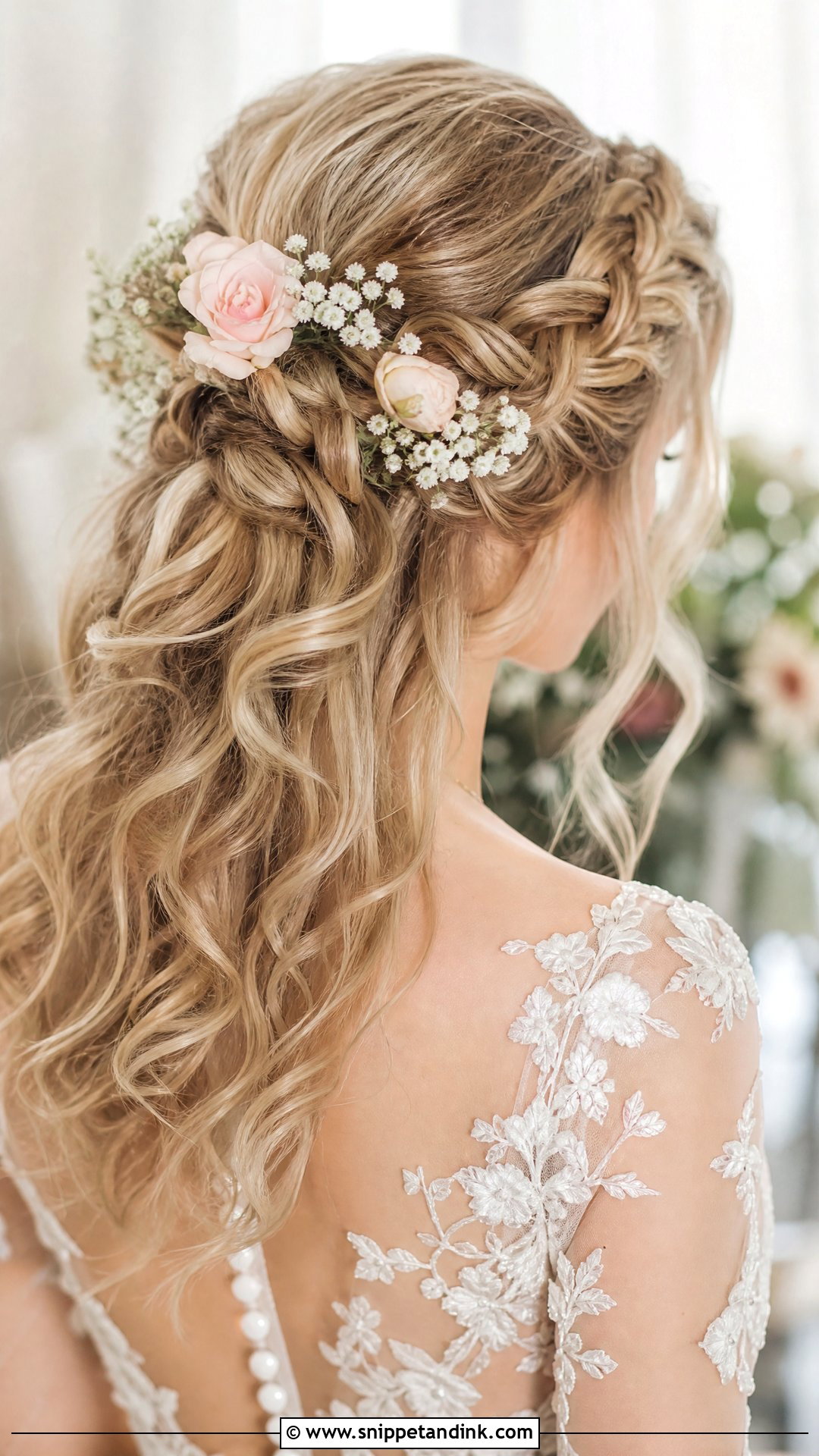 Floral Braided Wedding Hairstyle - Snippet and Ink - 20 Wedding Hair Braids