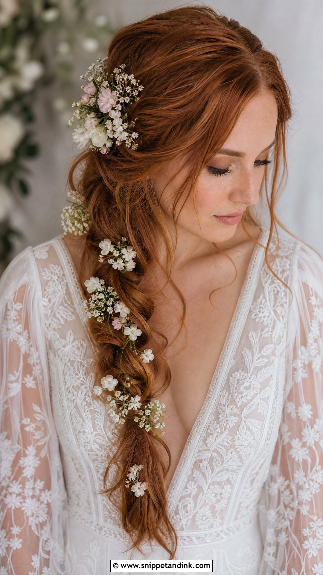 Floral Bridal Braid - Snippet and Ink - 15 Floral Bridal Hairstyles