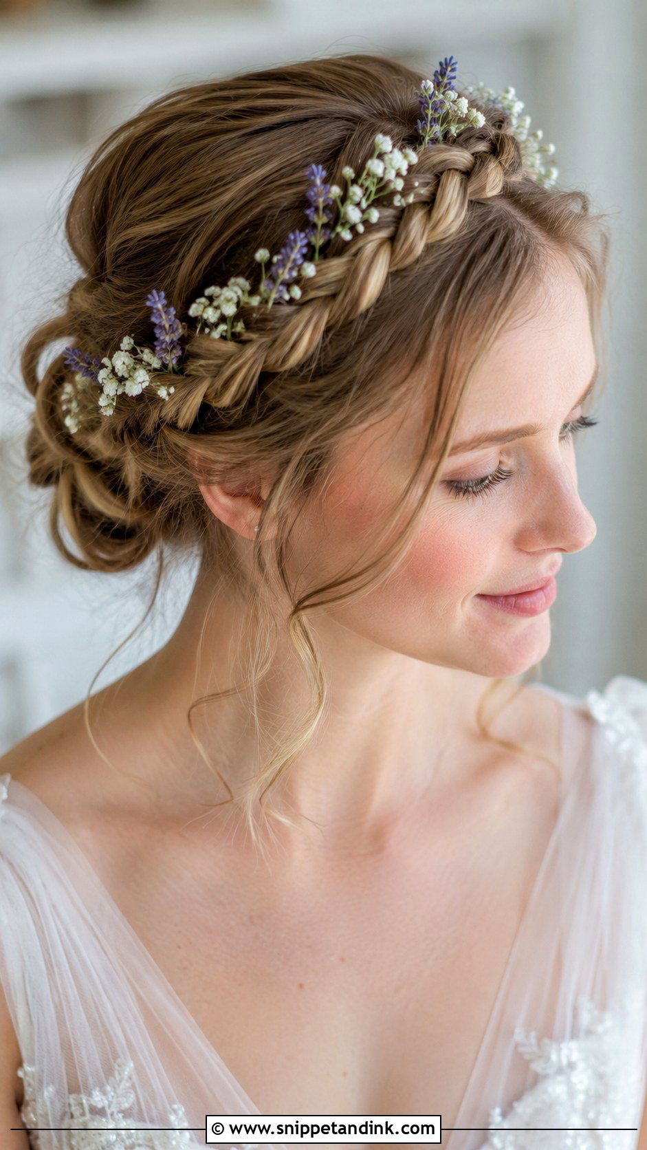 Floral Bridal Crown Braid - Snippet and Ink - 20 Floral Bridal Hair Ideas