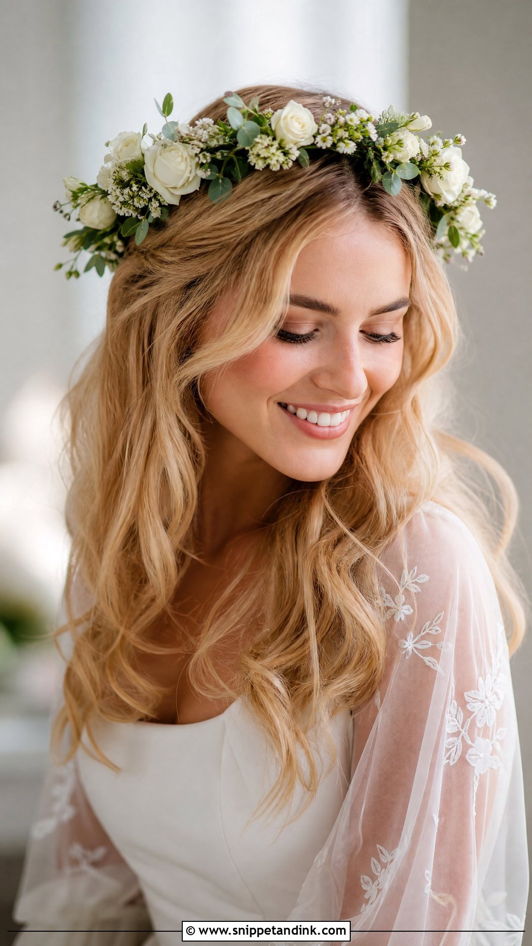 Floral Bridal Crown - Snippet and Ink - 15 Floral Bridal Hairstyles