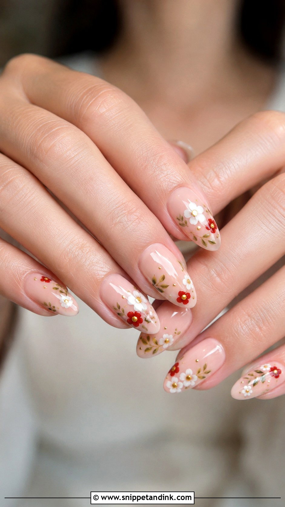 Floral Bridal Engagement Nails - Snippet and Ink - 20 Indian Nail Art for Engagement Brides Ideas