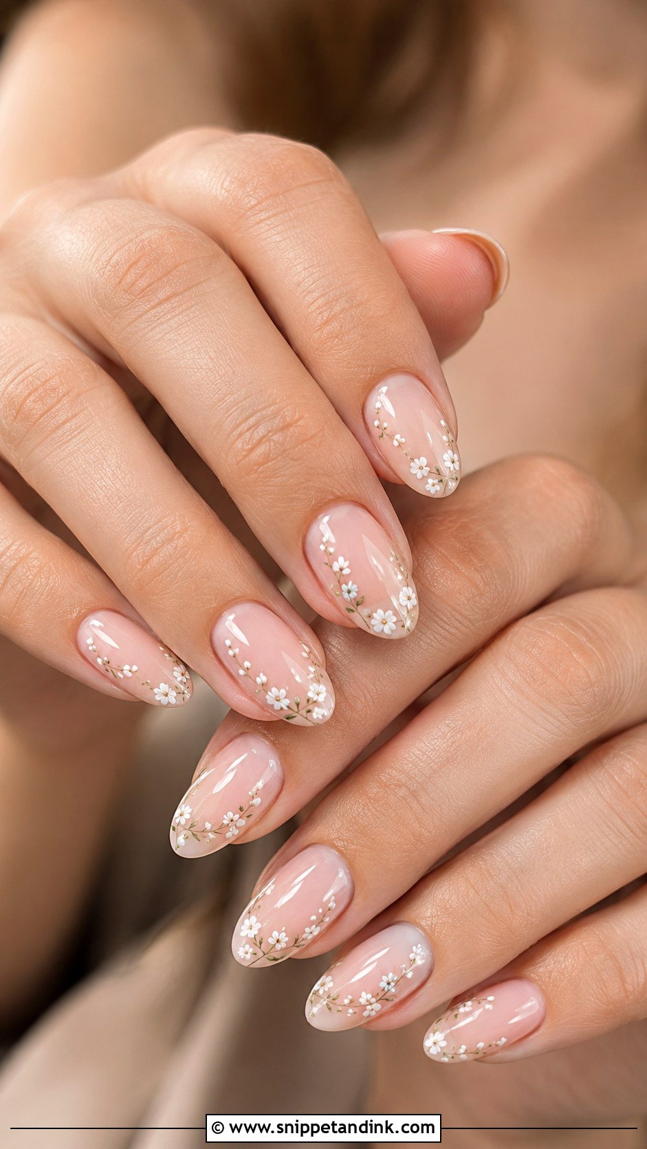 Floral Bridal Gel Nails - Snippet and Ink - 20 Bridal Gel Nails Wedding Brides