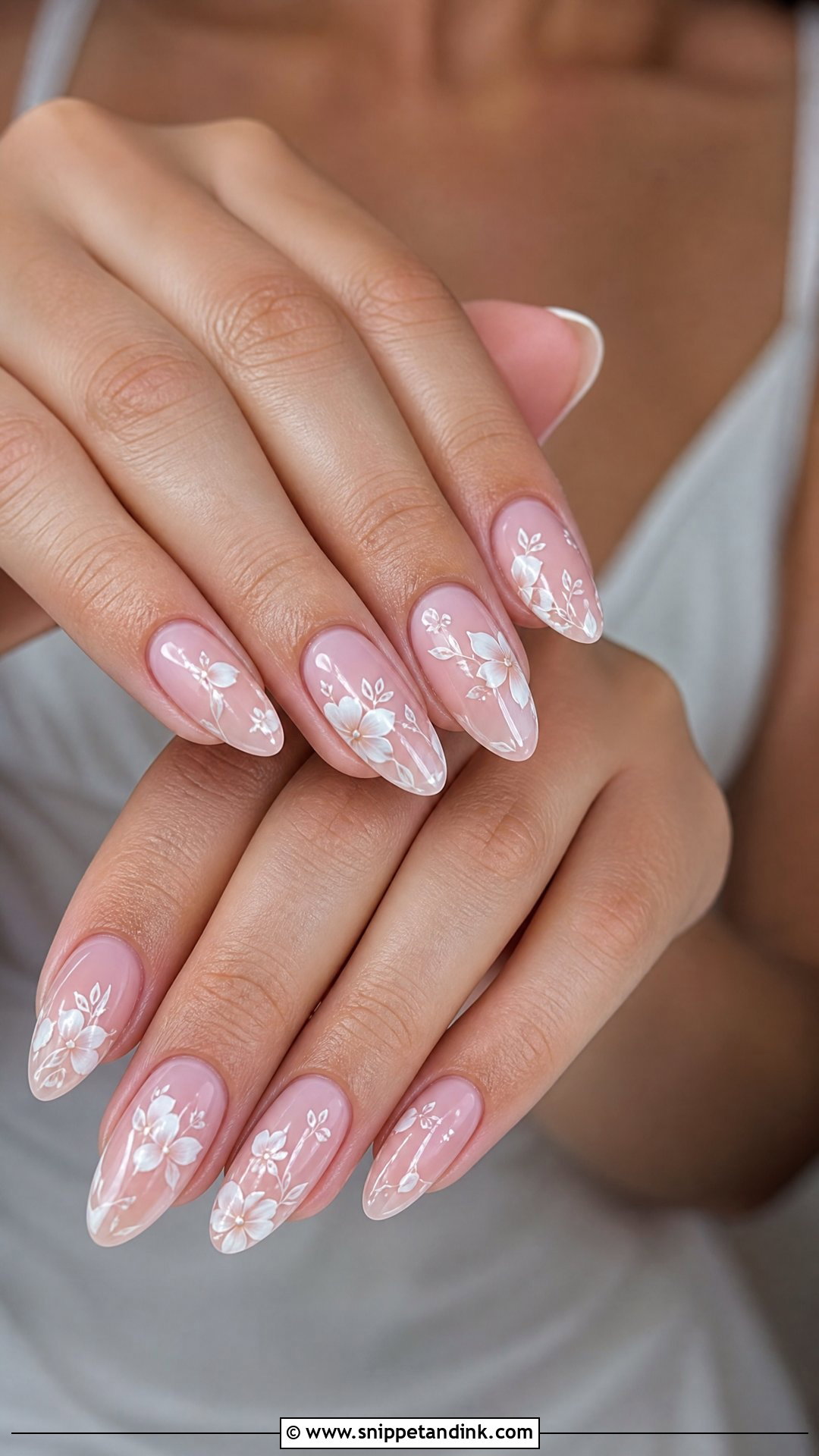 Floral Bridal Gel Nails - Snippet and Ink - 25 Bridal Gel Nails