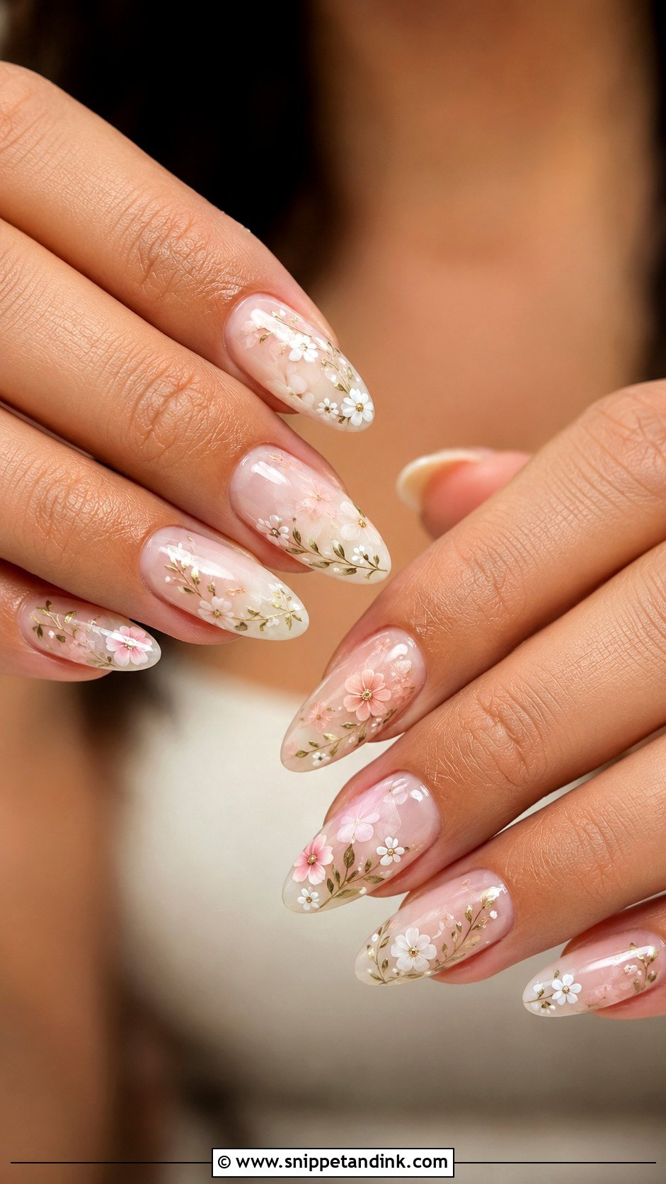 Floral Bridal Gel Nails - Snippet and Ink - 20 Bridal Gel Nails Wedding