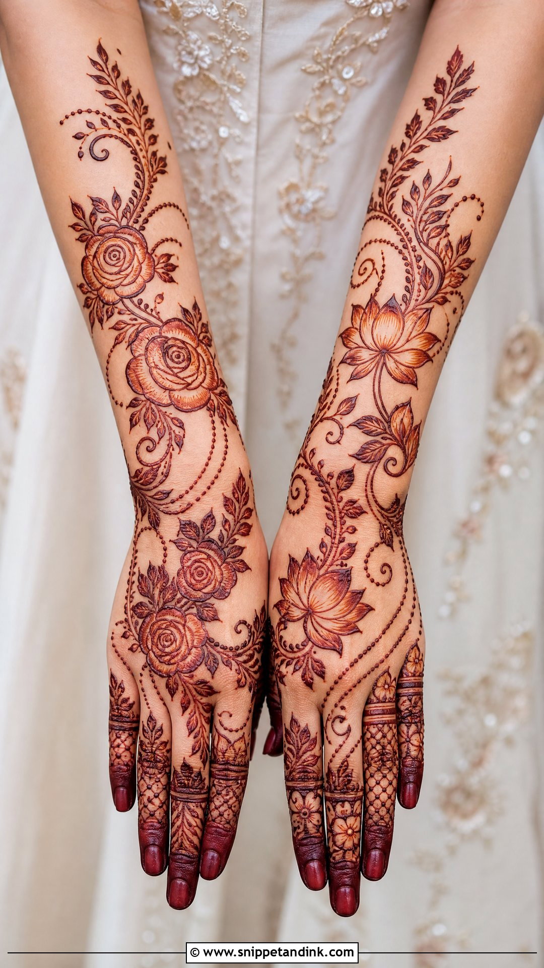 Floral Bridal Mehndi Design - Snippet and Ink - 20 Bridal Mehndi Latest Design Ideas