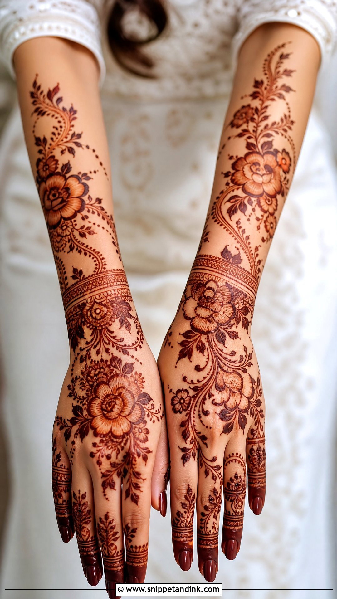 Floral Bridal Mehndi Design - Snippet and Ink - 20 Trending Bridal Mehndi Designs 2025