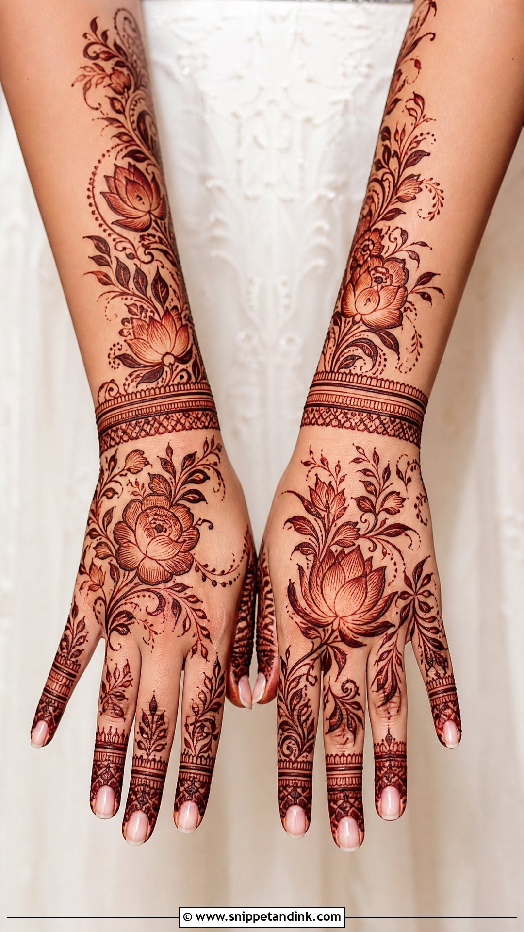Floral Bridal Mehndi Design - Snippet and Ink - 20 Unique Bridal Wedding Mehndi Designs