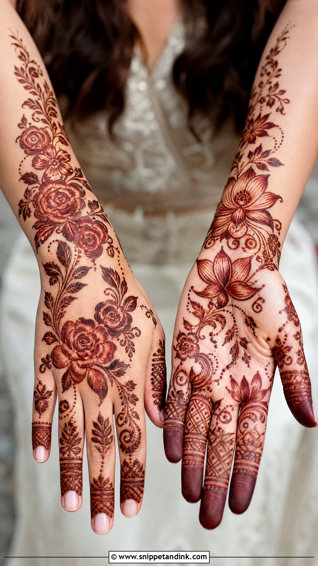 Floral Bridal Mehndi Design - Snippet and Ink - 25 Bridal Hand Mandhi Mehndi Design Ideas