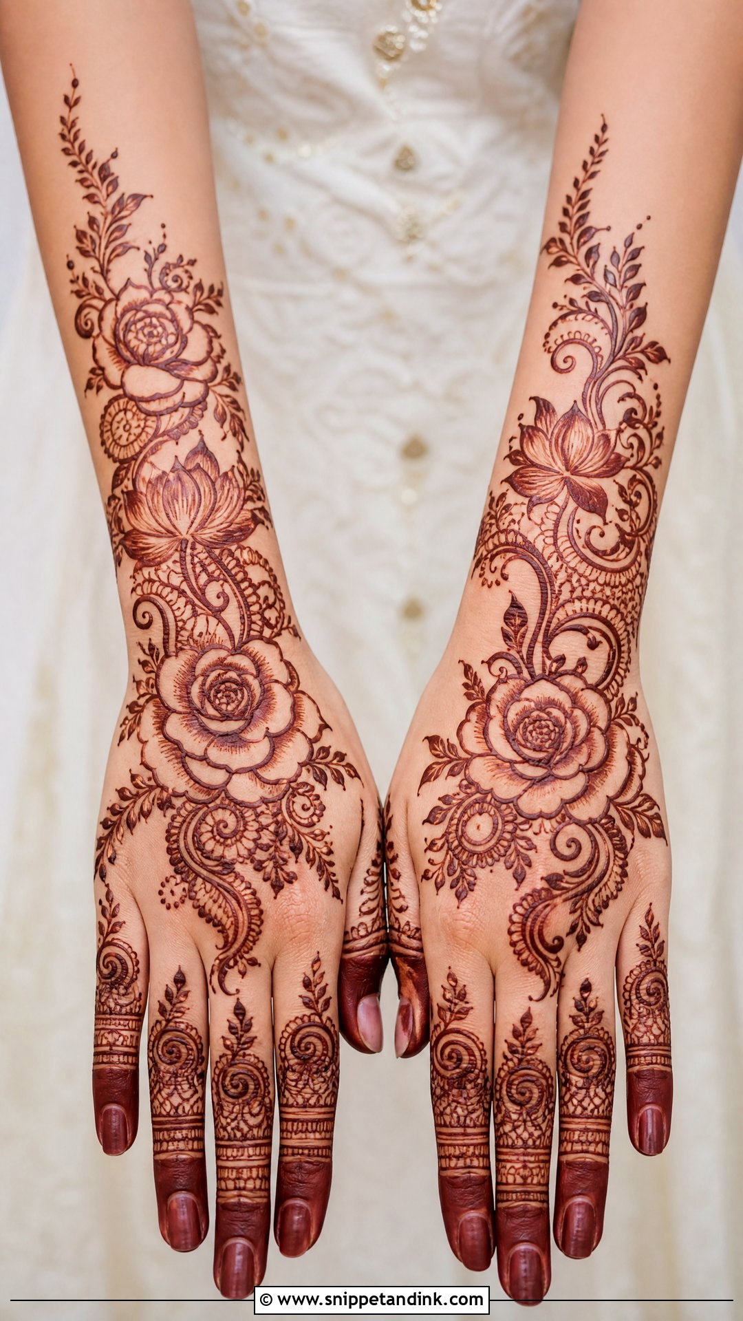 Floral Bridal Mehndi Design - Snippet and Ink - 25 Bridal Mehndi Design 2025 Ideas