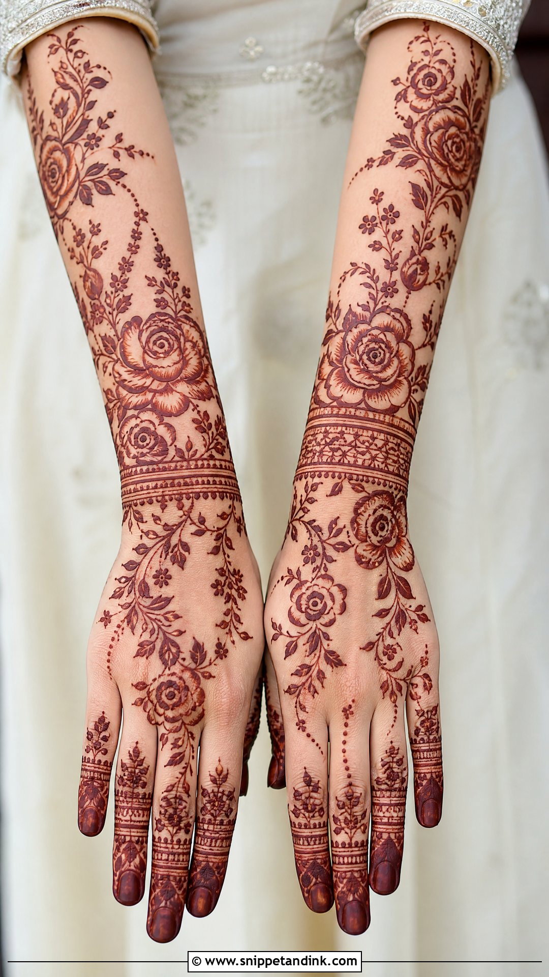 Floral Bridal Mehndi Design - Snippet and Ink - 25 Wedding Mehndi Mehandi Design for Bride Ideas