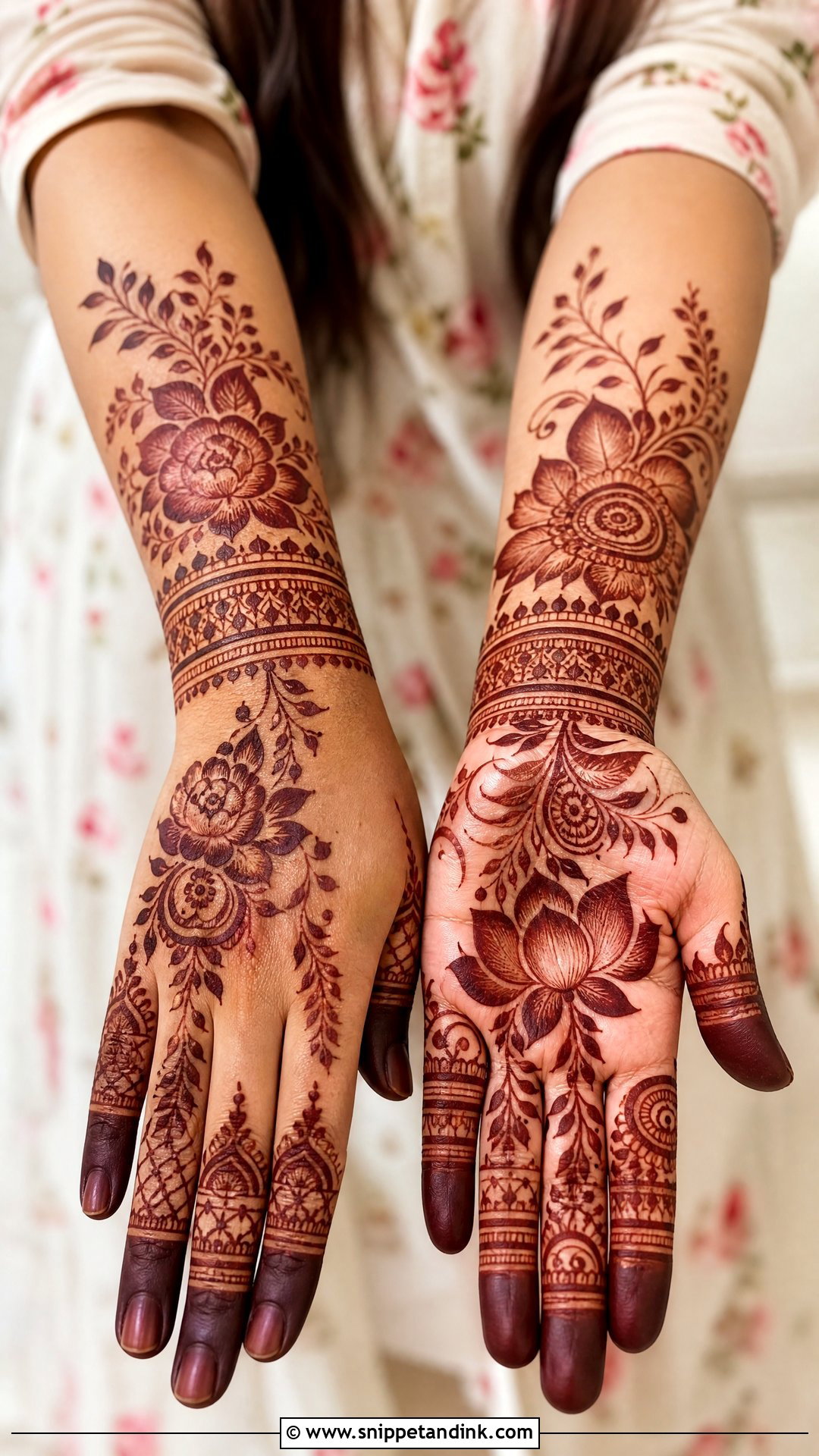 Floral Bridal Mehndi Design - Snippet and Ink - 30 Bridal Wedding Mehndi Designs