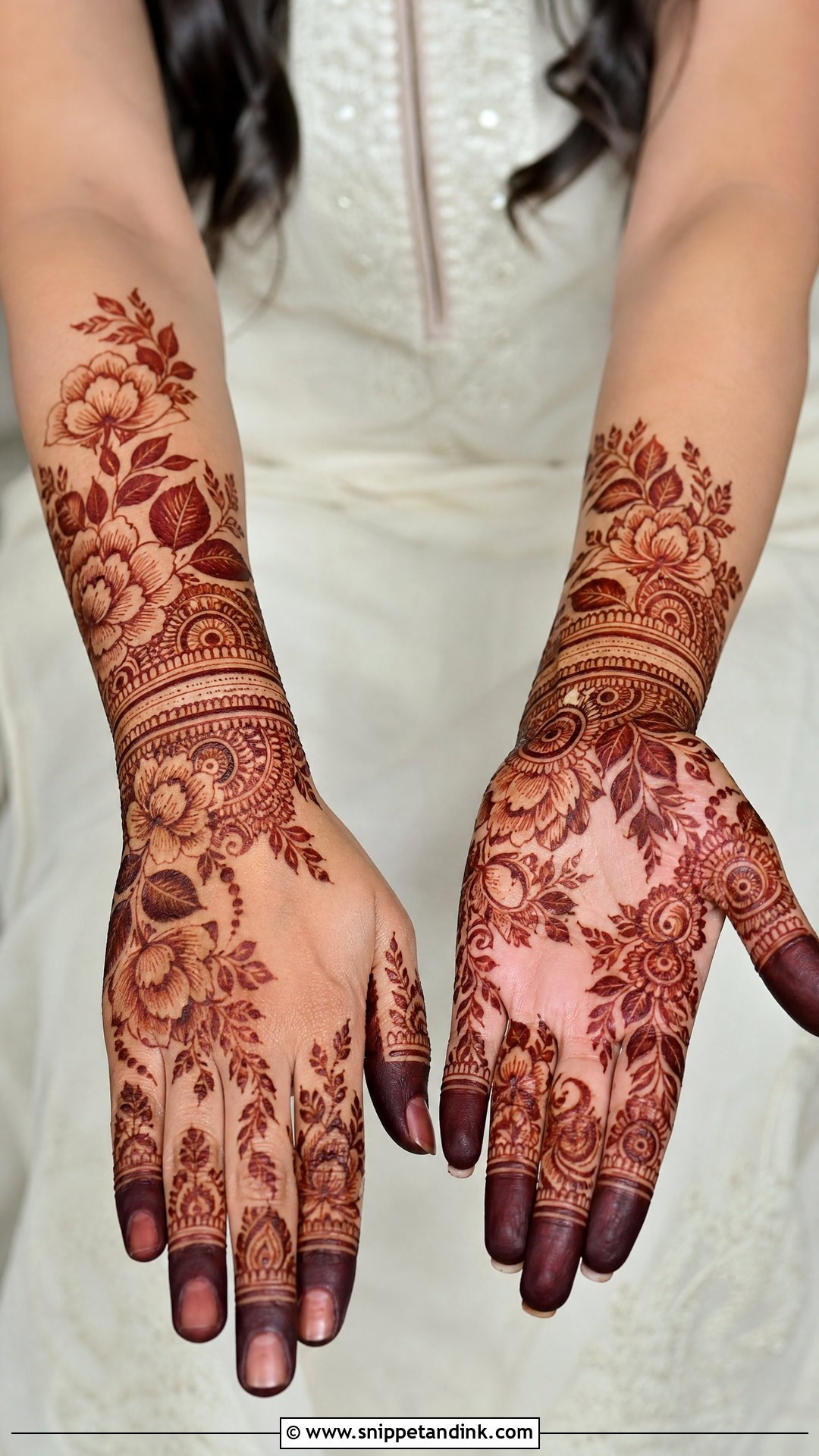 Floral Bridal Mehndi Design - Snippet and Ink - 30 Bride Mehndi Designs