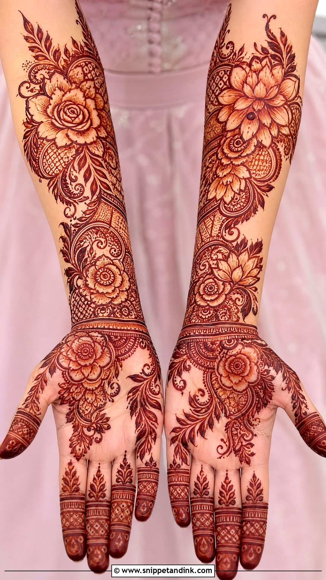 Floral Bridal Mehndi Design - Snippet and Ink - 20 Bridal Mehndi Startup Design Ideas
