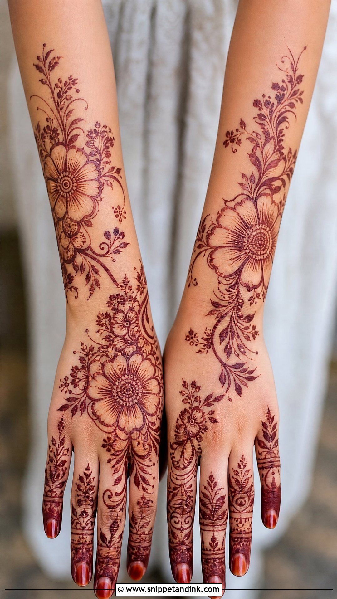 Floral Bridal Mehndi Design - Snippet and Ink - 30 Unique Bridal Mehndi Designs 2025