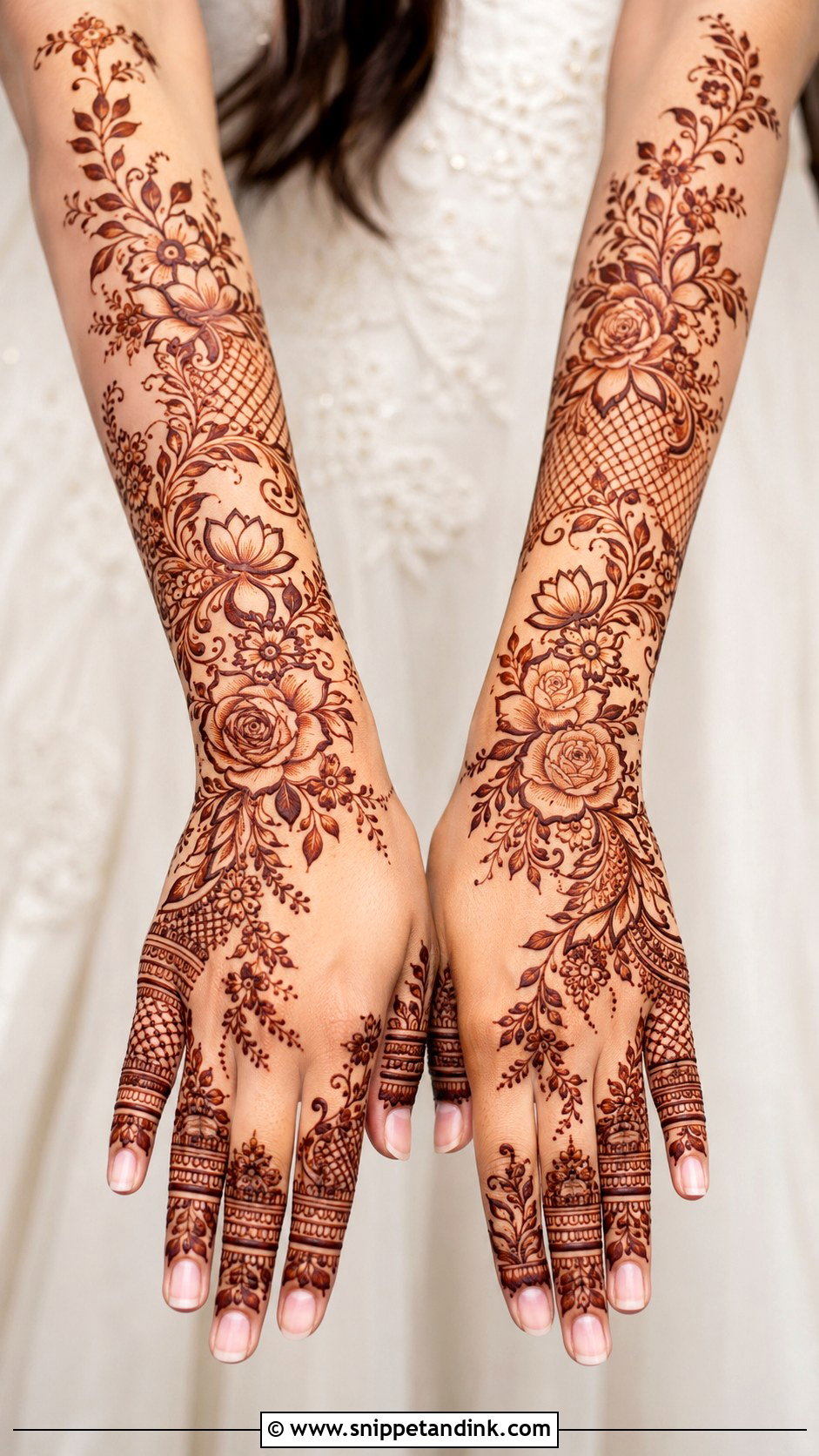 Floral Bridal Mehndi Design - Snippet and Ink - 35 Bridal Mehndi Designs