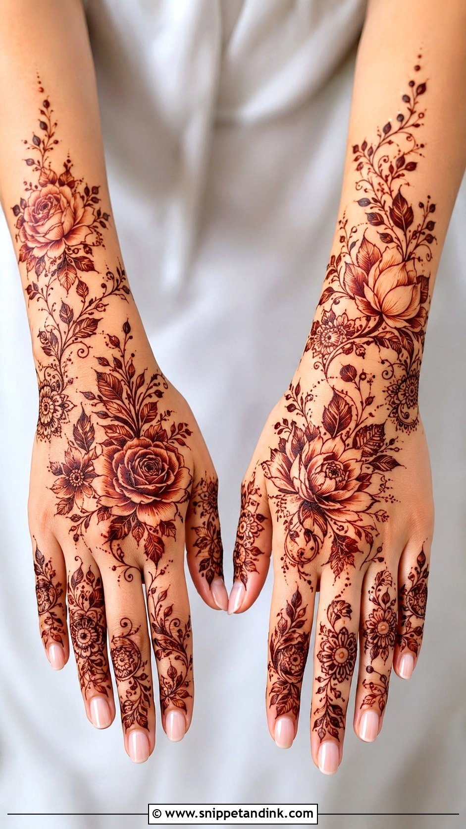 Floral Bridal Mehndi Design - Snippet and Ink - 35 Latest Bridal Mehndi Designs
