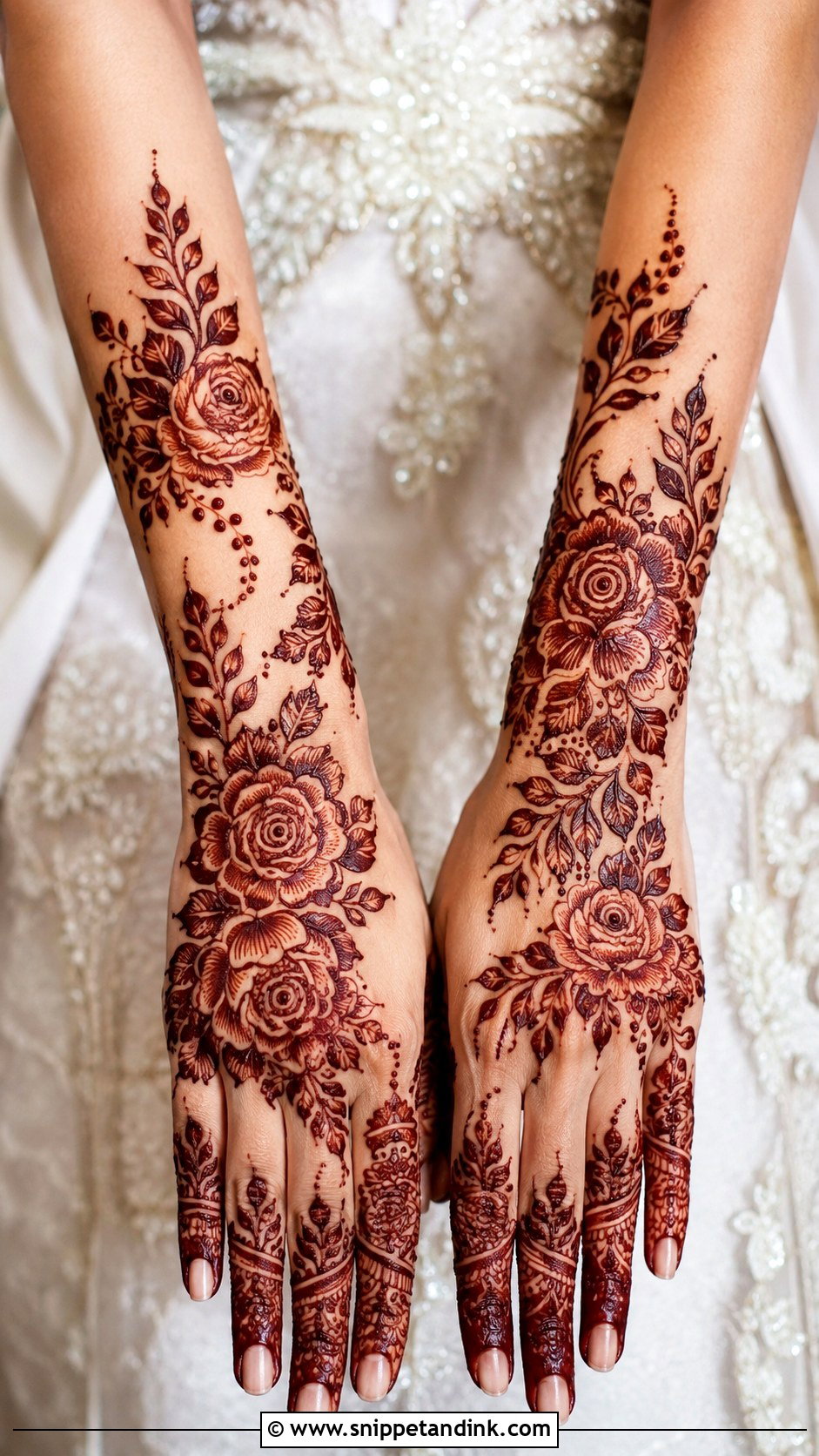 Floral Bridal Mehndi Design - Snippet and Ink - 35 Latest Bridal Mehndi Designs Weddings