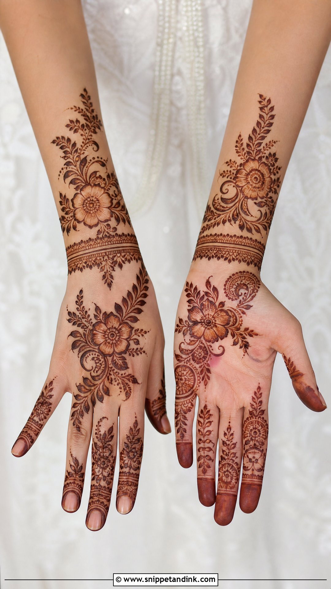 Floral Bridal Mehndi Design - Snippet and Ink - 20 Bridal Unique Mehndi Design Ideas
