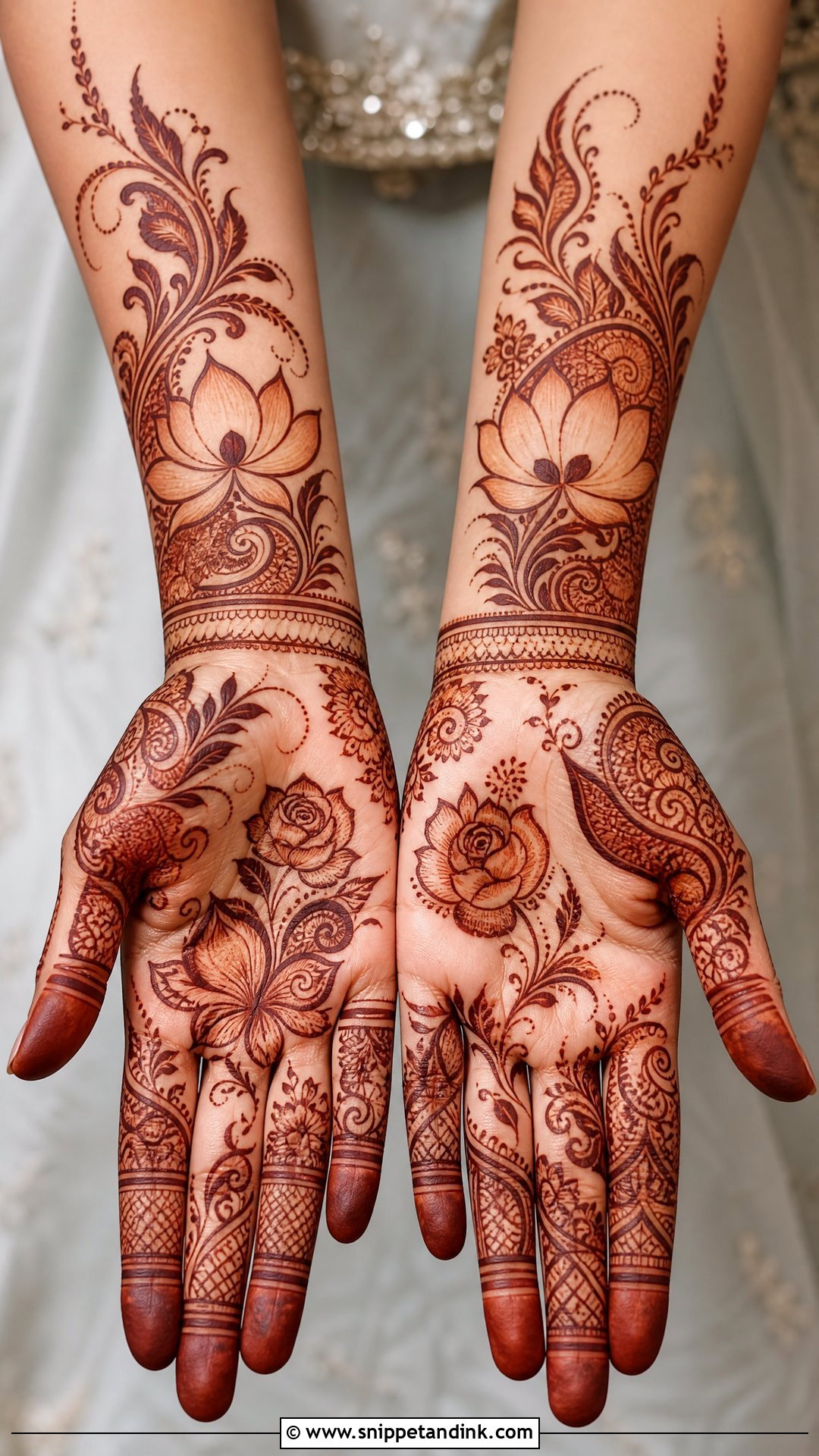 Floral Bridal Mehndi Design - Snippet and Ink - 20 Intricate Bridal Mehndi Designs